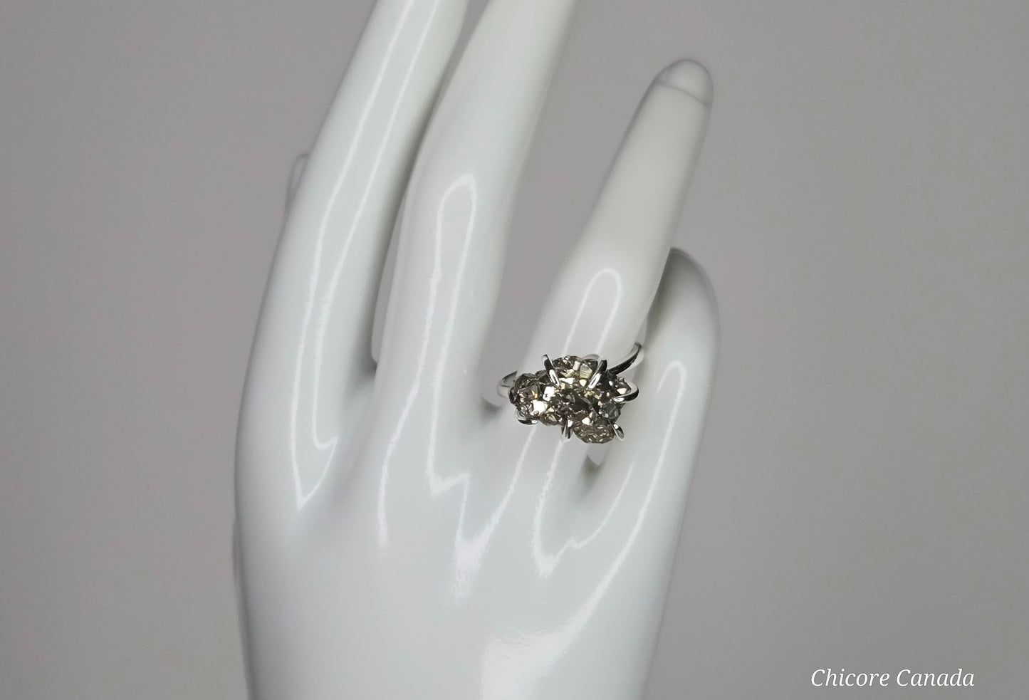 Elegant Raw Pyrite Ring – Adjustable Design with Empowering Stone Energy