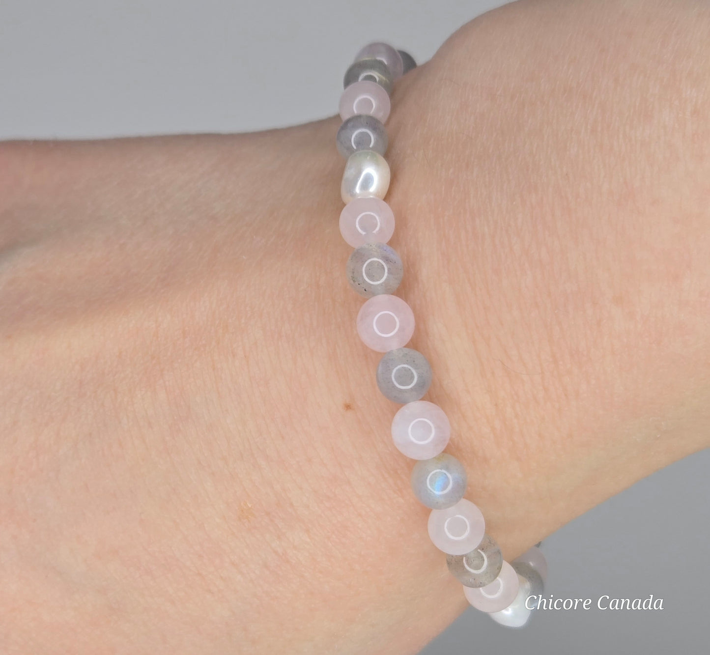 Goddess Radiance – Handmade Bracelet with Moonstone, Rose Quartz & Freshwater Pearls