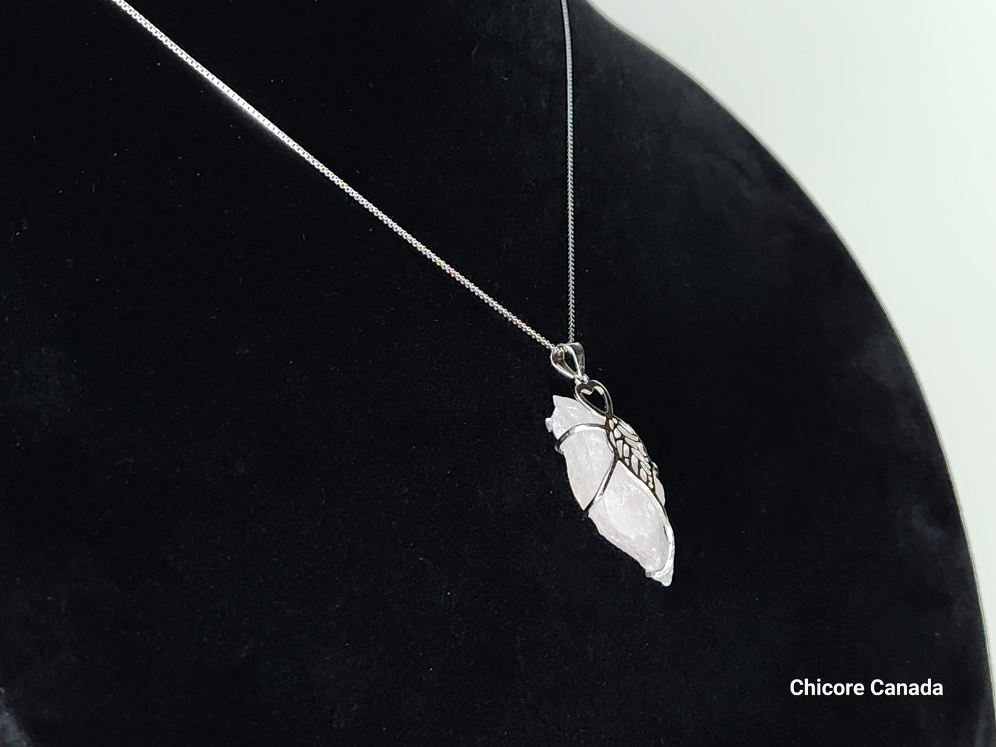 Eternal Love 925 Sterling Silver Rose Quartz Pendant with Adjustable Necklace