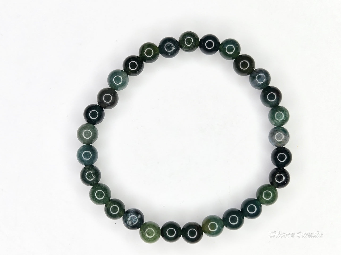 Enchanted Forest — Handmade Natural Moss Agate Bracelet of Tranquility and Growth