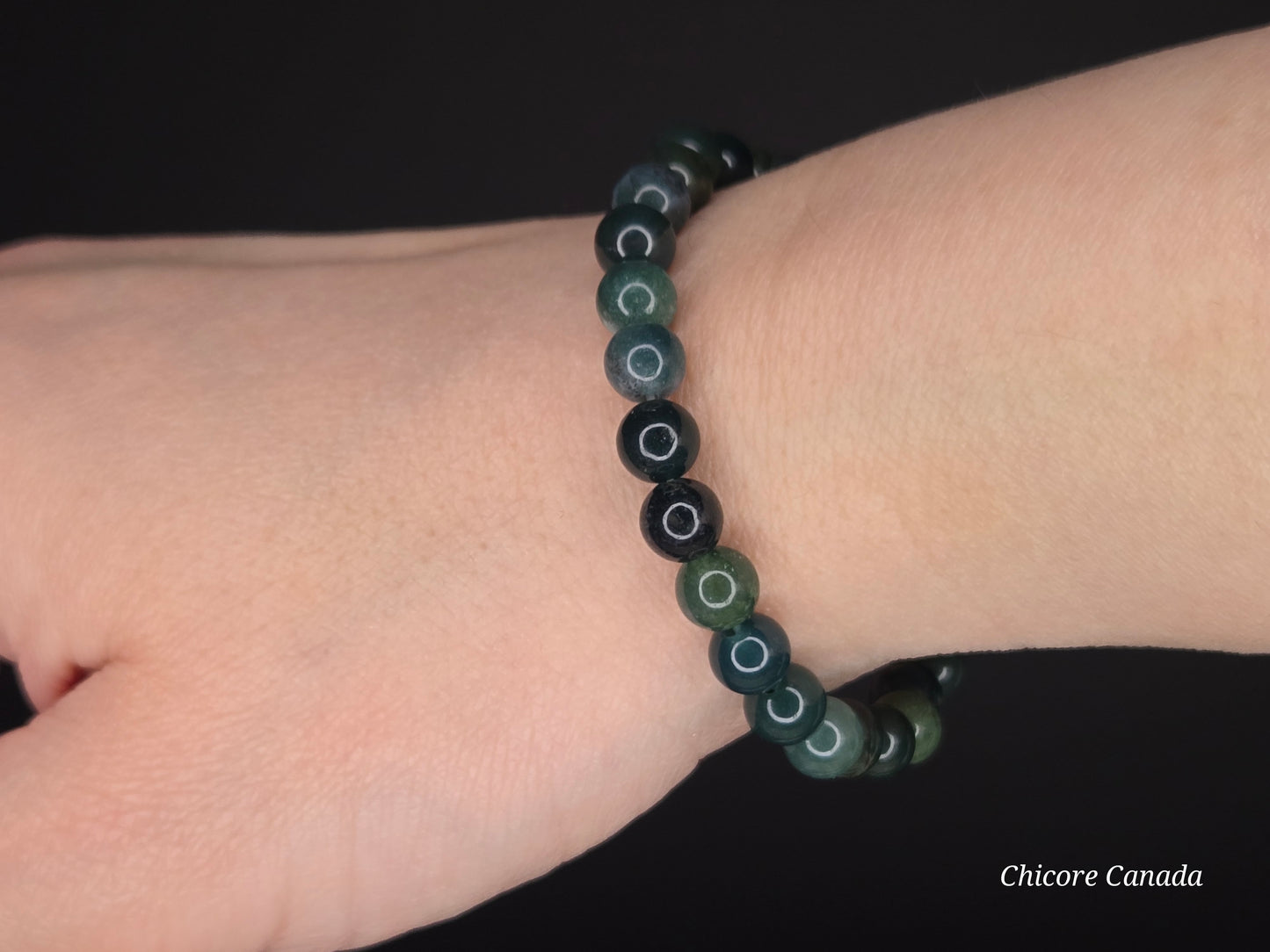 Enchanted Forest — Handmade Natural Moss Agate Bracelet of Tranquility and Growth