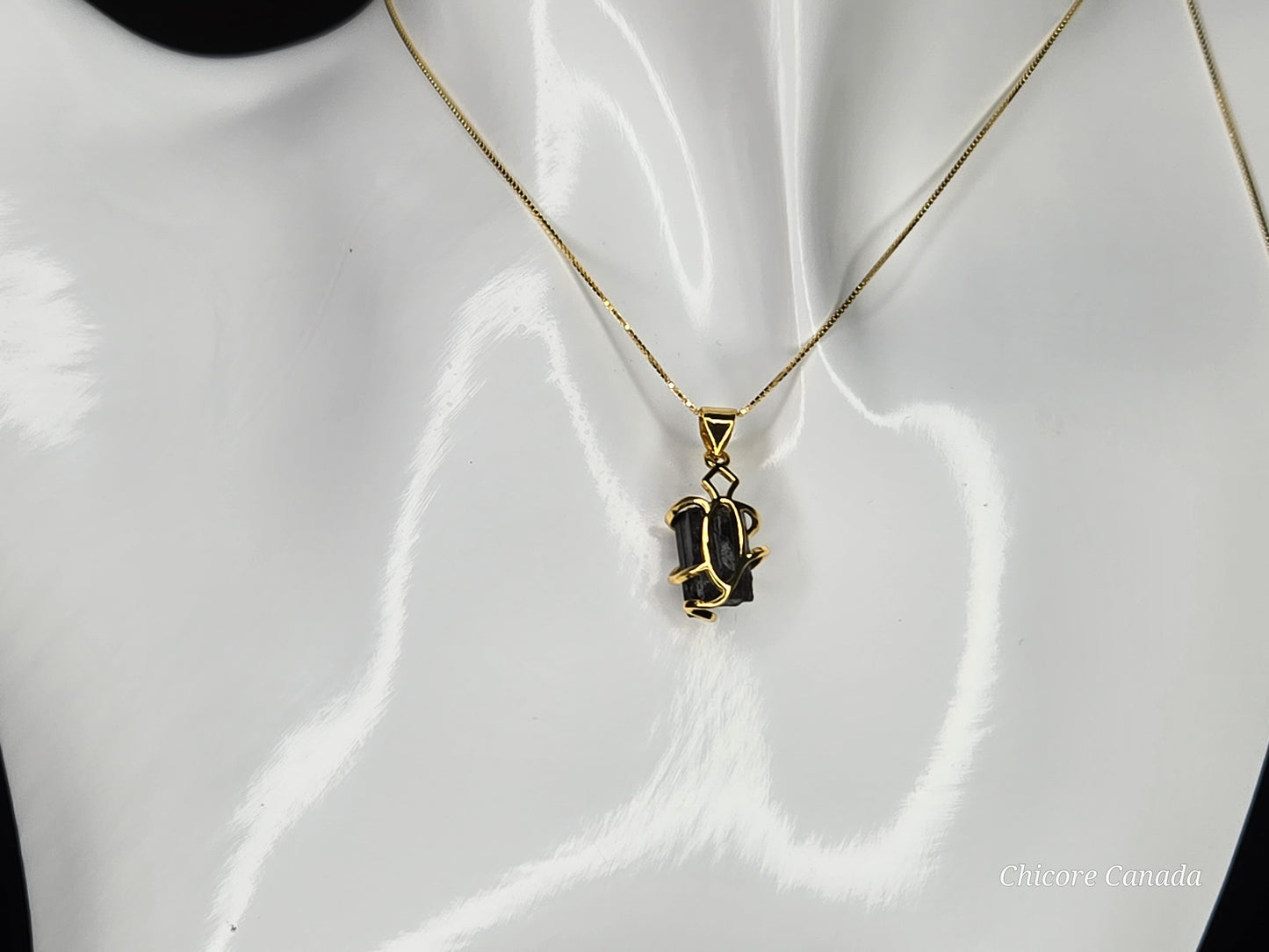 Elegant Protection – Handmade Black Tourmaline Pendant with 925 Sterling Silver Necklace