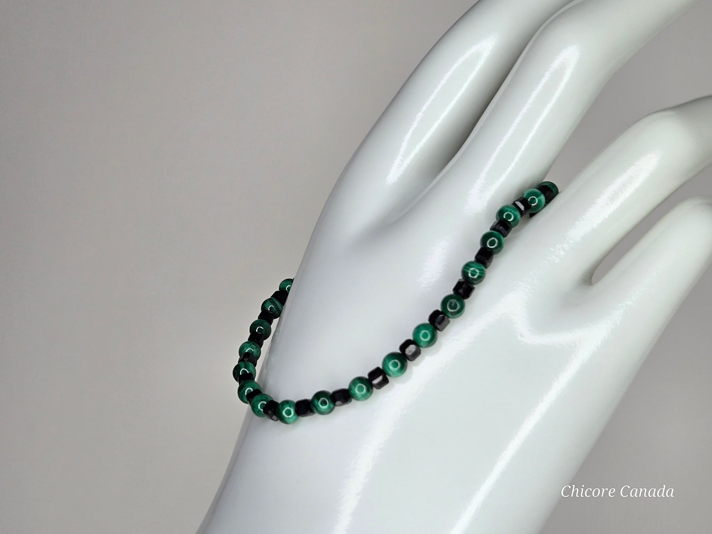 Malachite & Black Tourmaline Bracelet – Handcrafted Shield for the Soul
