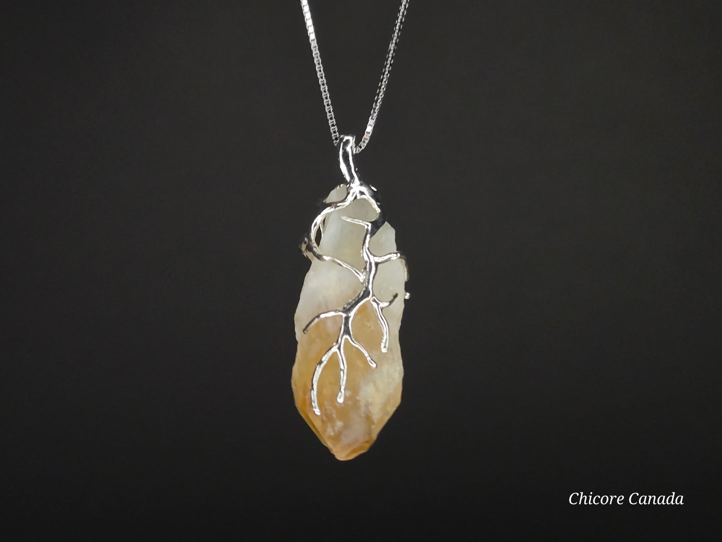Brazilian Citrine Pendant – Sterling Elegance