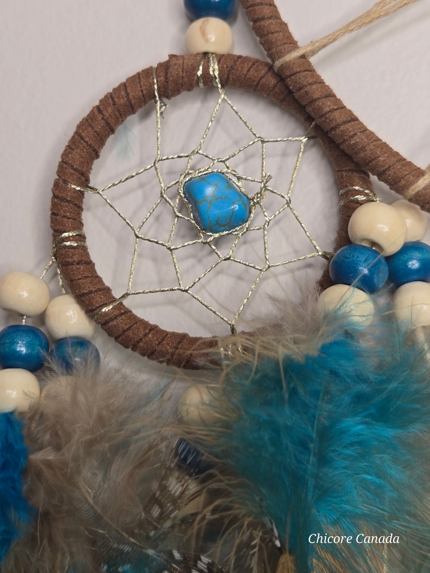 Boho Charm for Peaceful Nights - Handmade Dreamcatcher with Turquoise Stones