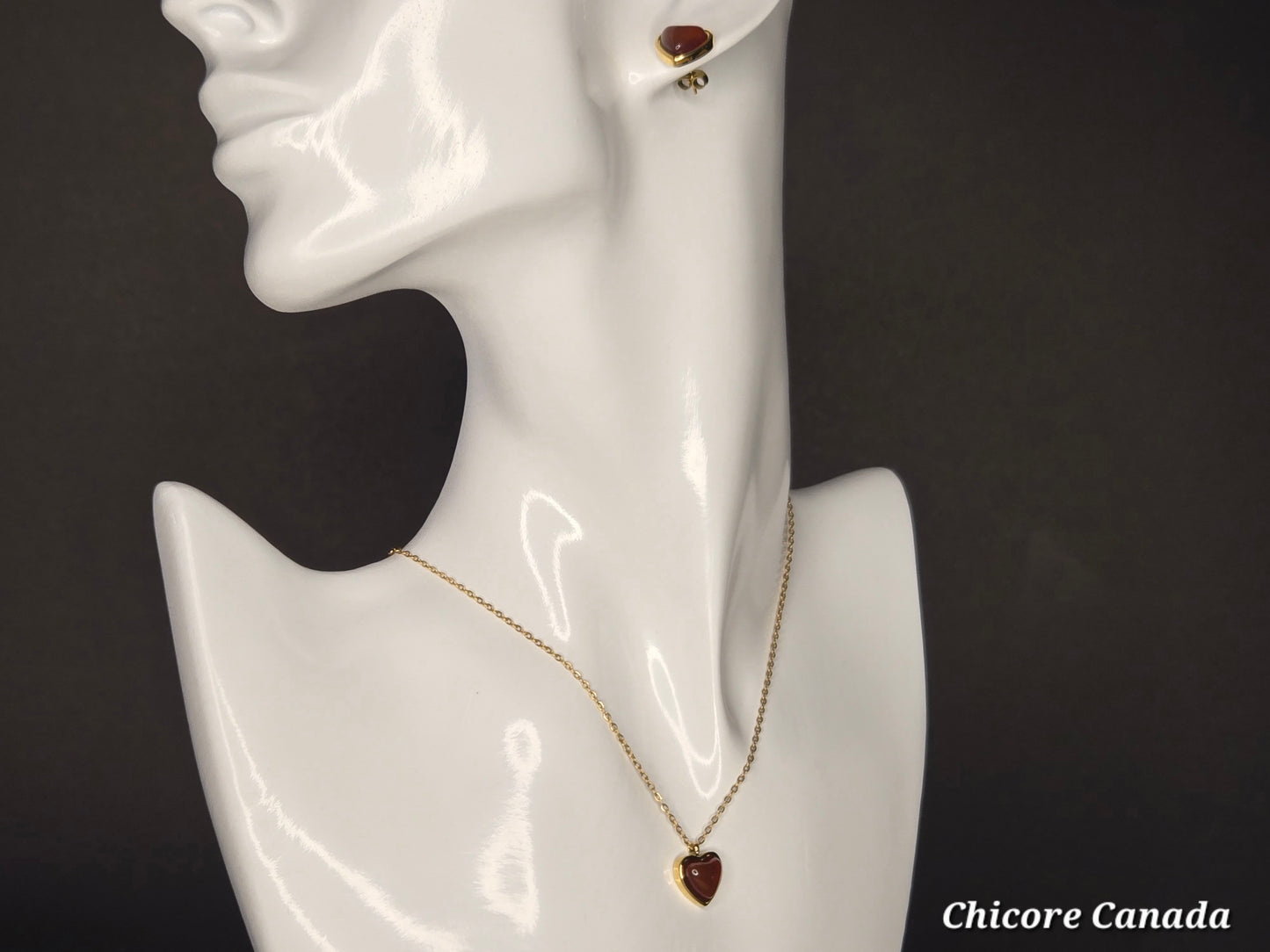 Heart-Shaped Carnelian Stud Earrings – Energize & Inspire