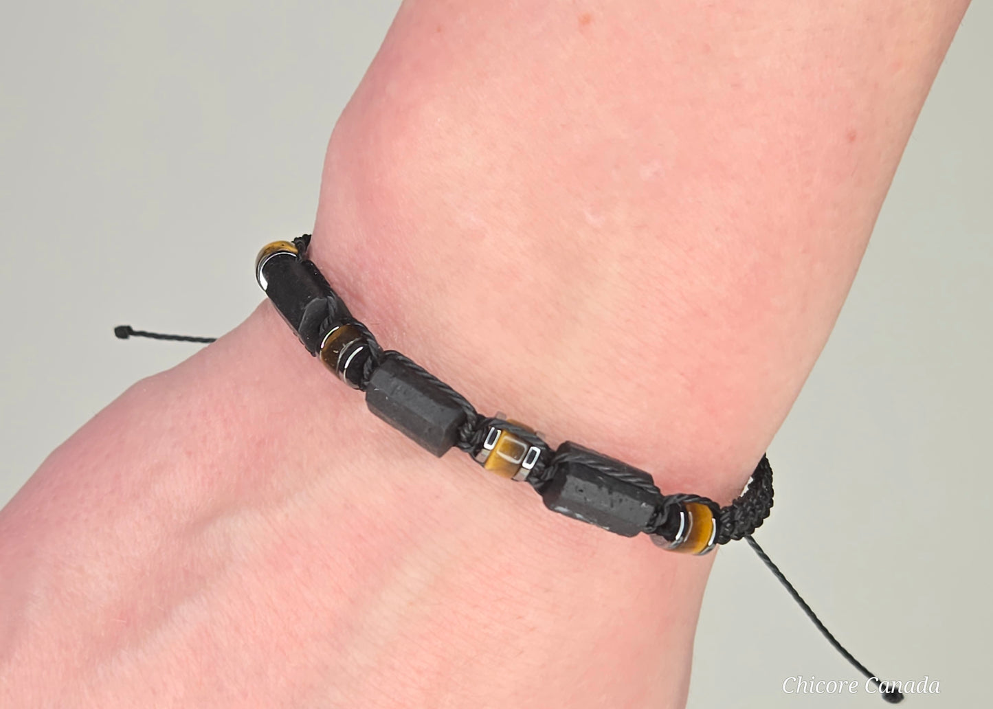 Bold Protection & Grounded Power – Black Tourmaline & Tiger’s Eye Bracelet for Him