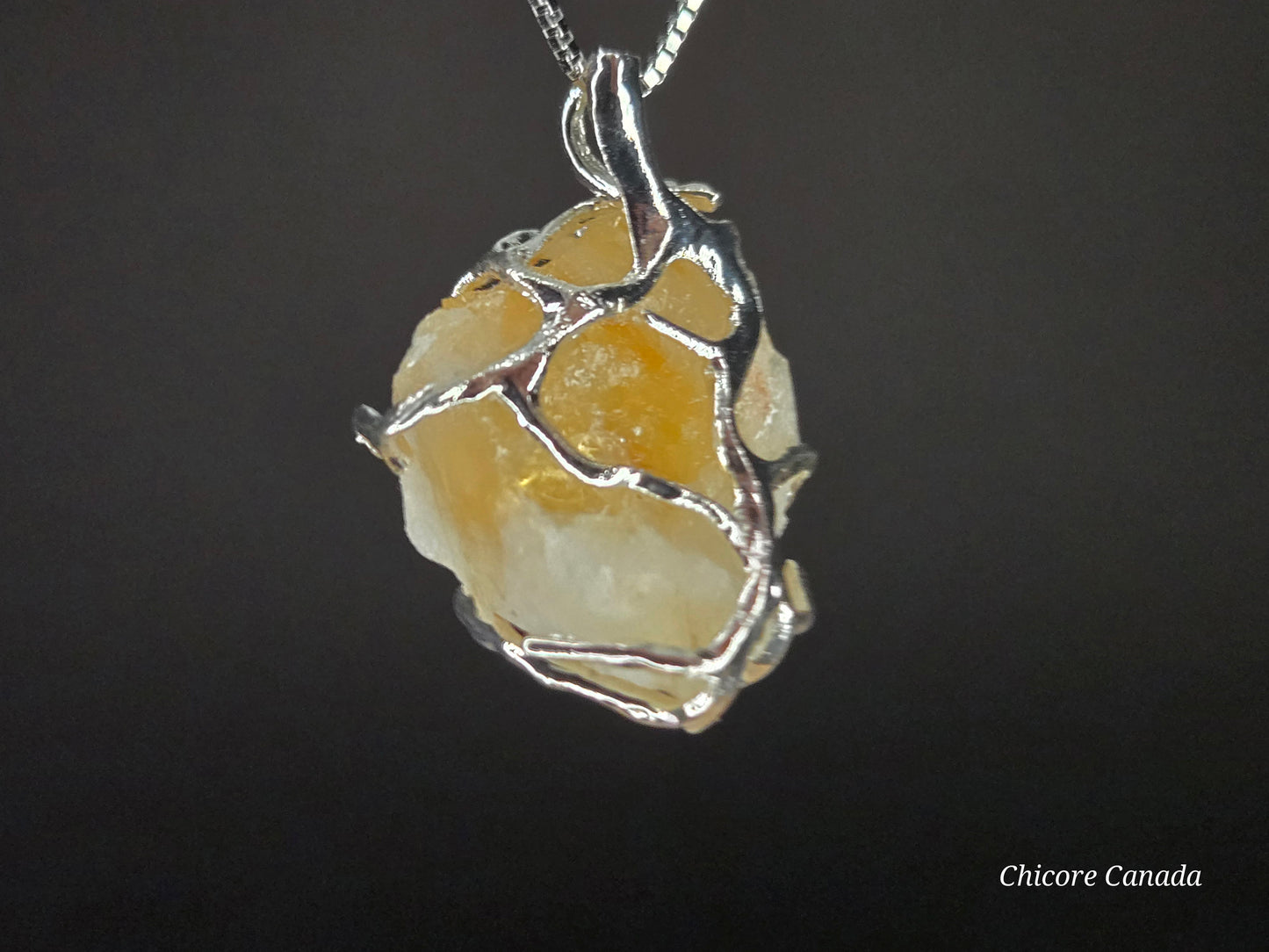 Brazilian Citrine with 925 Sterling Silver Adjustable Necklace