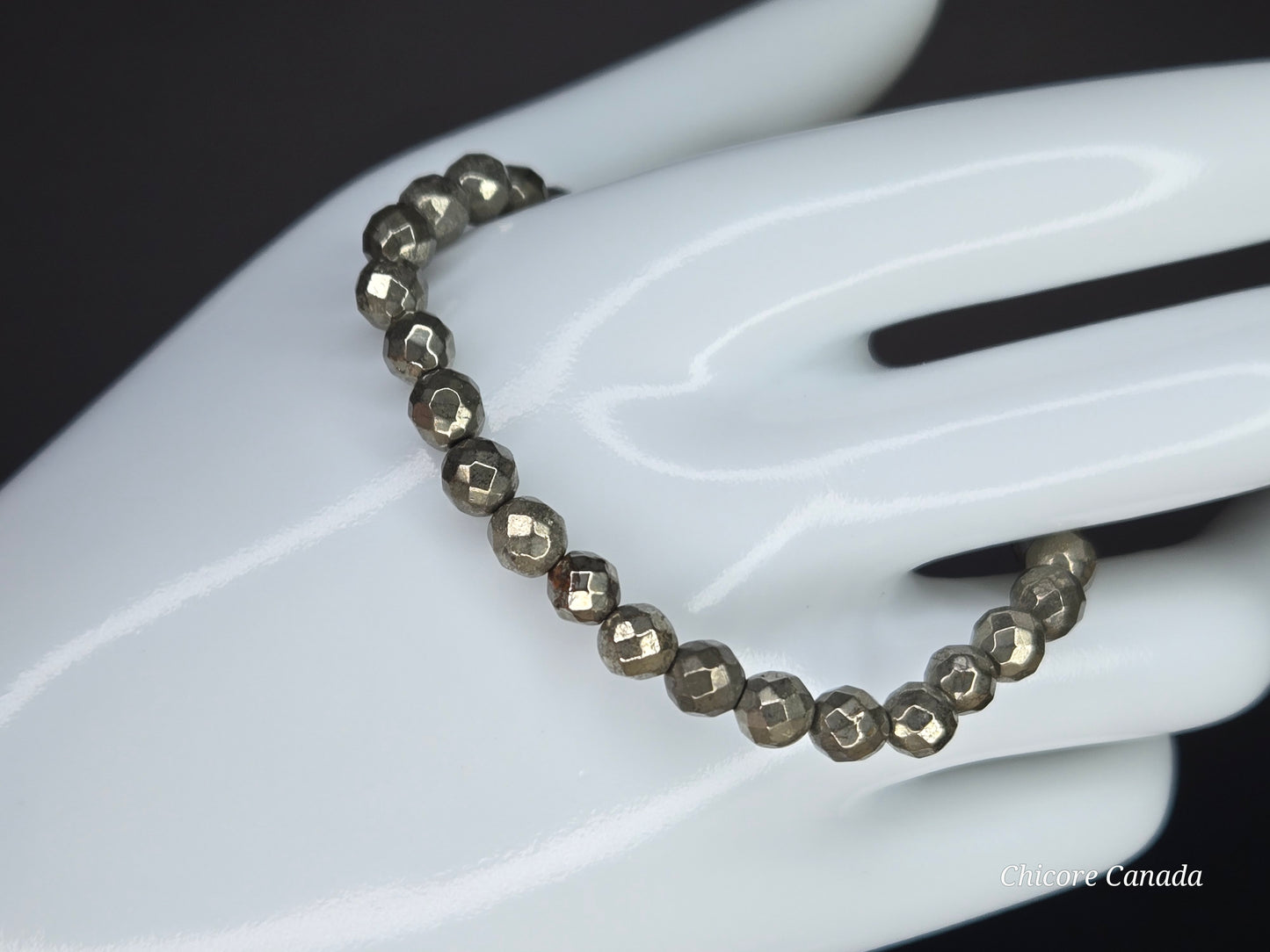 Chic Sophistication in Natural Stone - Faceted Pyrite Luxury Bracelet