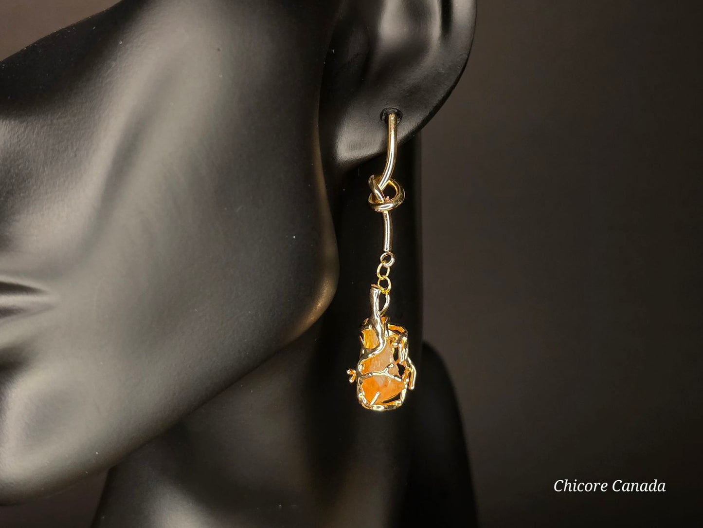 Elegant Sunshine: Handmade Natural Citrine Earrings