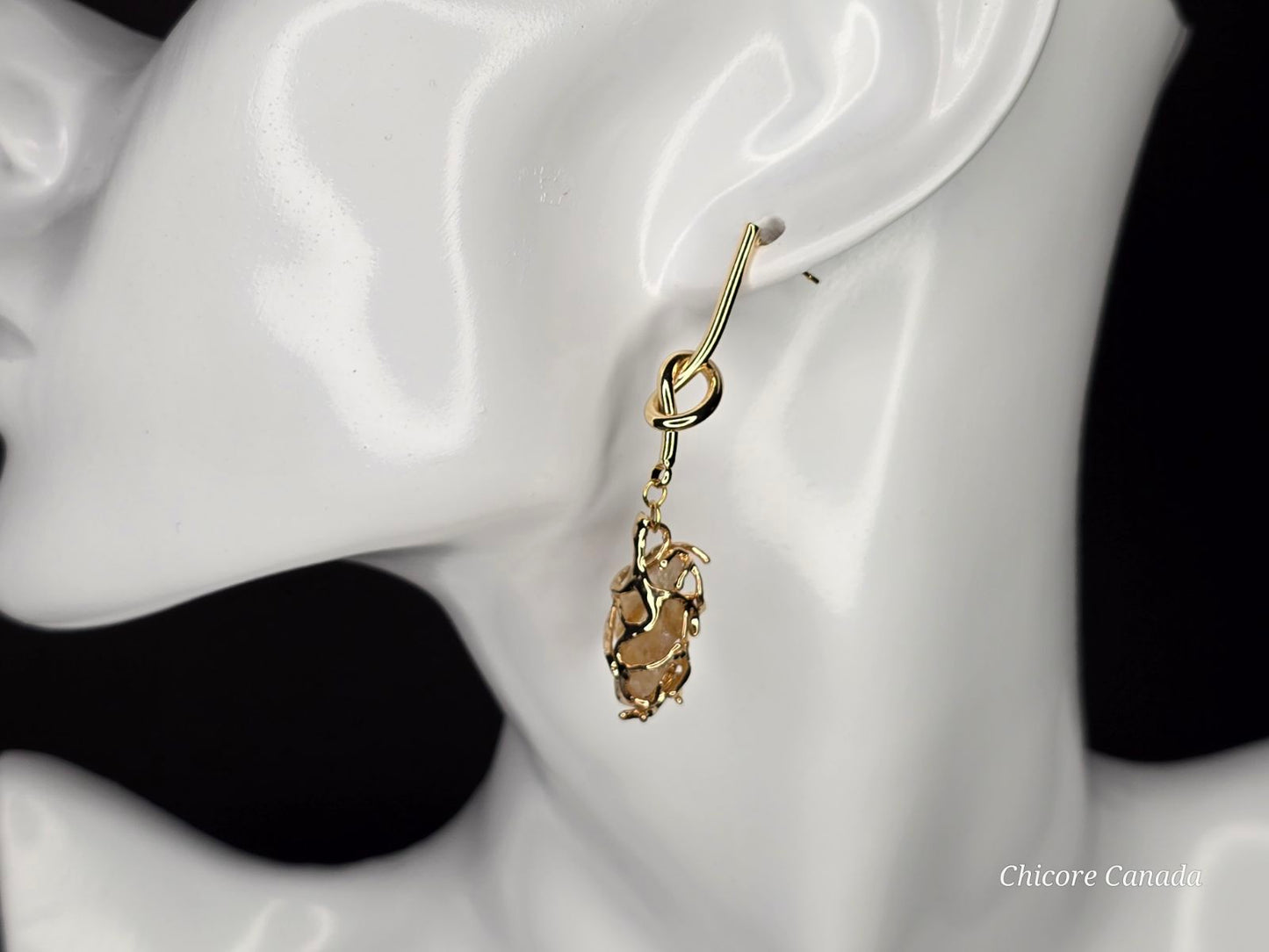 Elegant Sunshine: Handmade Natural Citrine Earrings