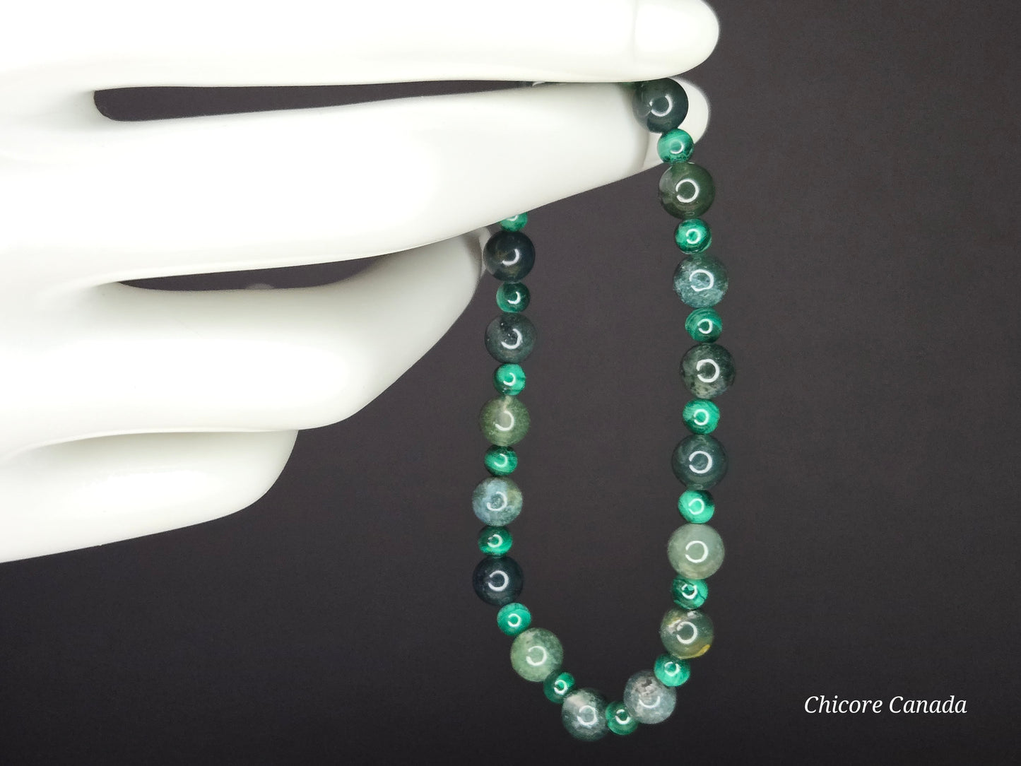 Forest Luxe – Handmade Moss Agate & Malachite Bracelet for Grounding and Sophisticated Renewal