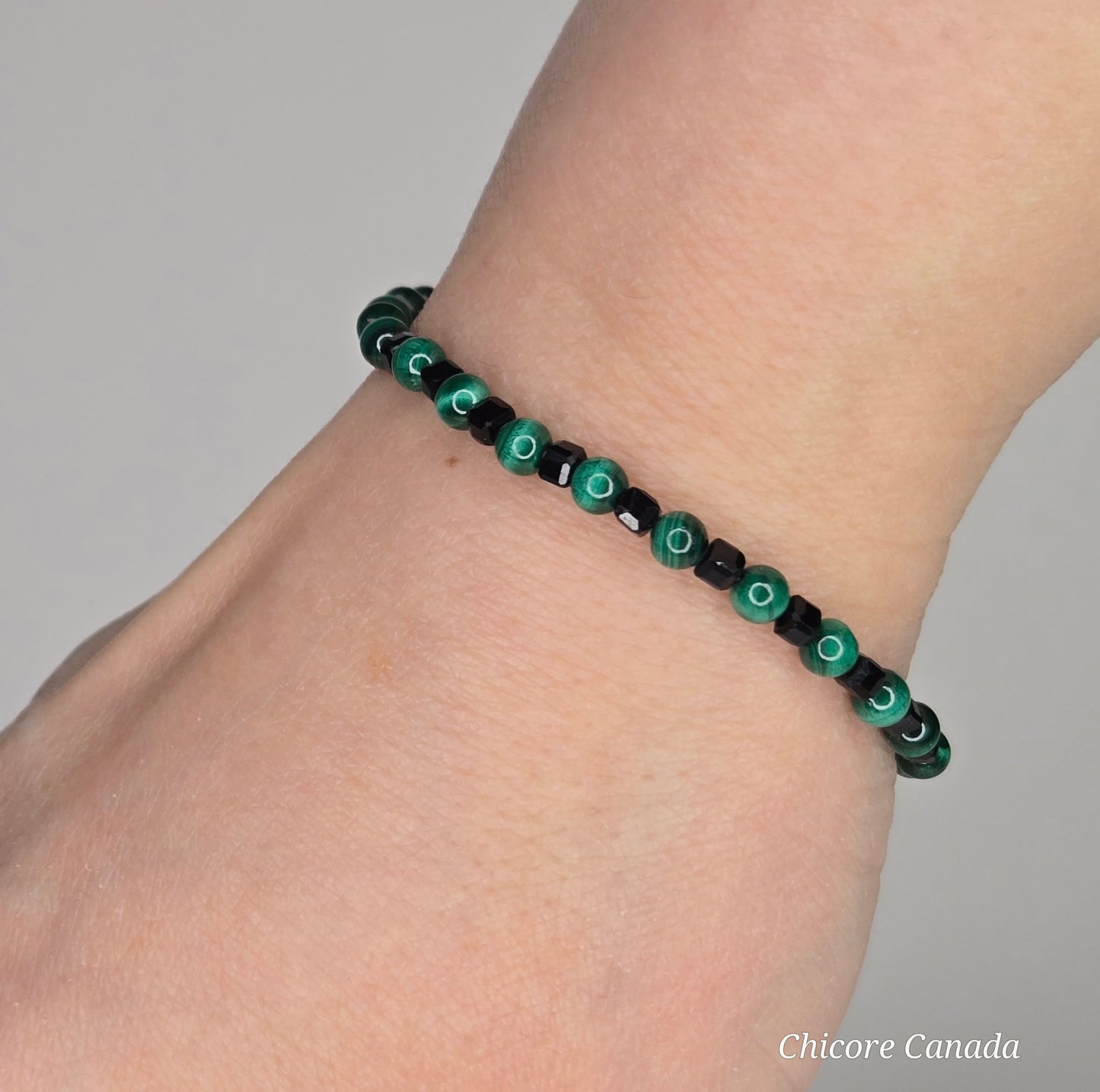 Malachite & Black Tourmaline Bracelet – Handcrafted Shield for the Soul