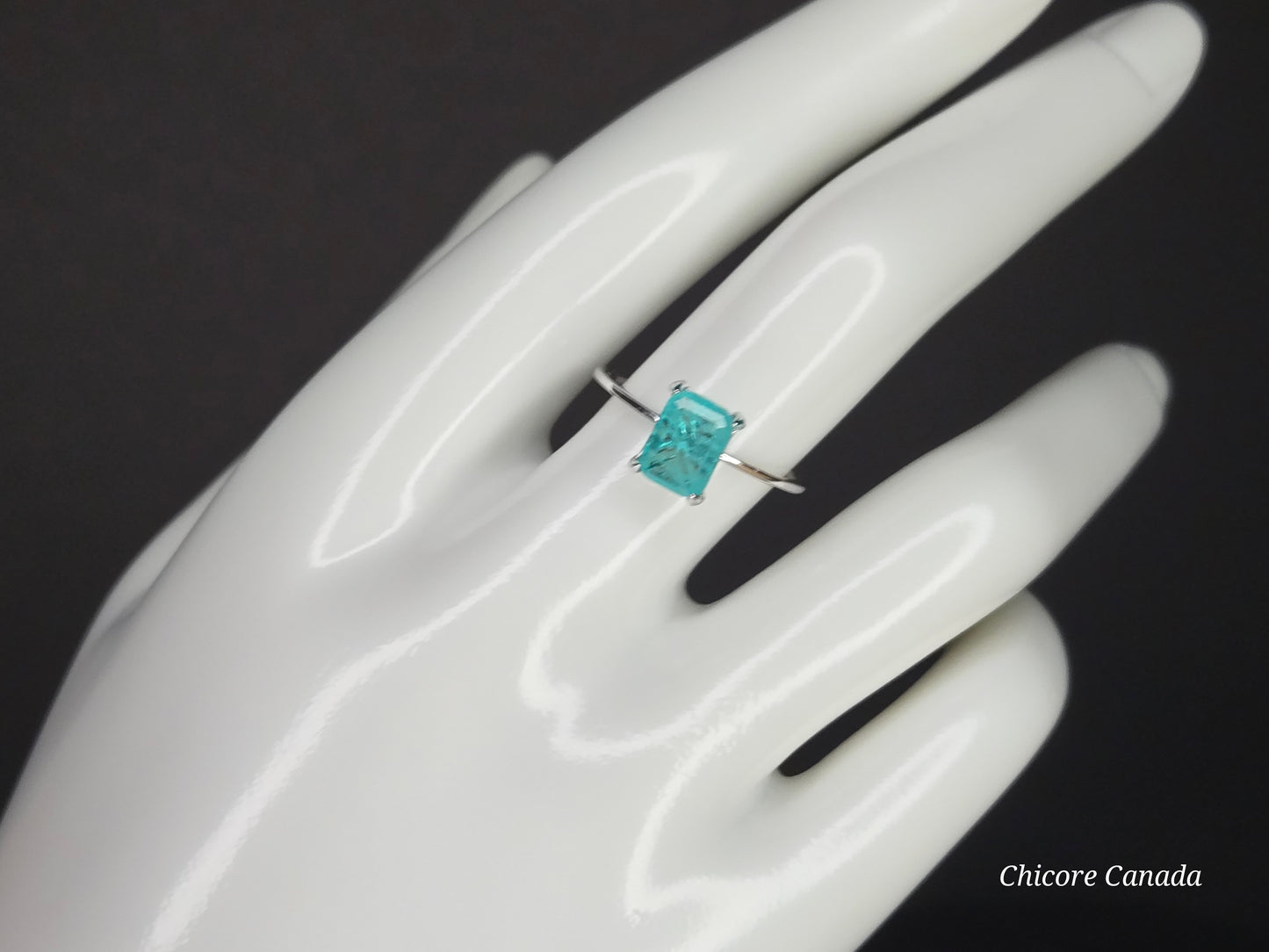 Caribbean Light: Delicate Sterling Silver Paraiba Tourmaline Ring