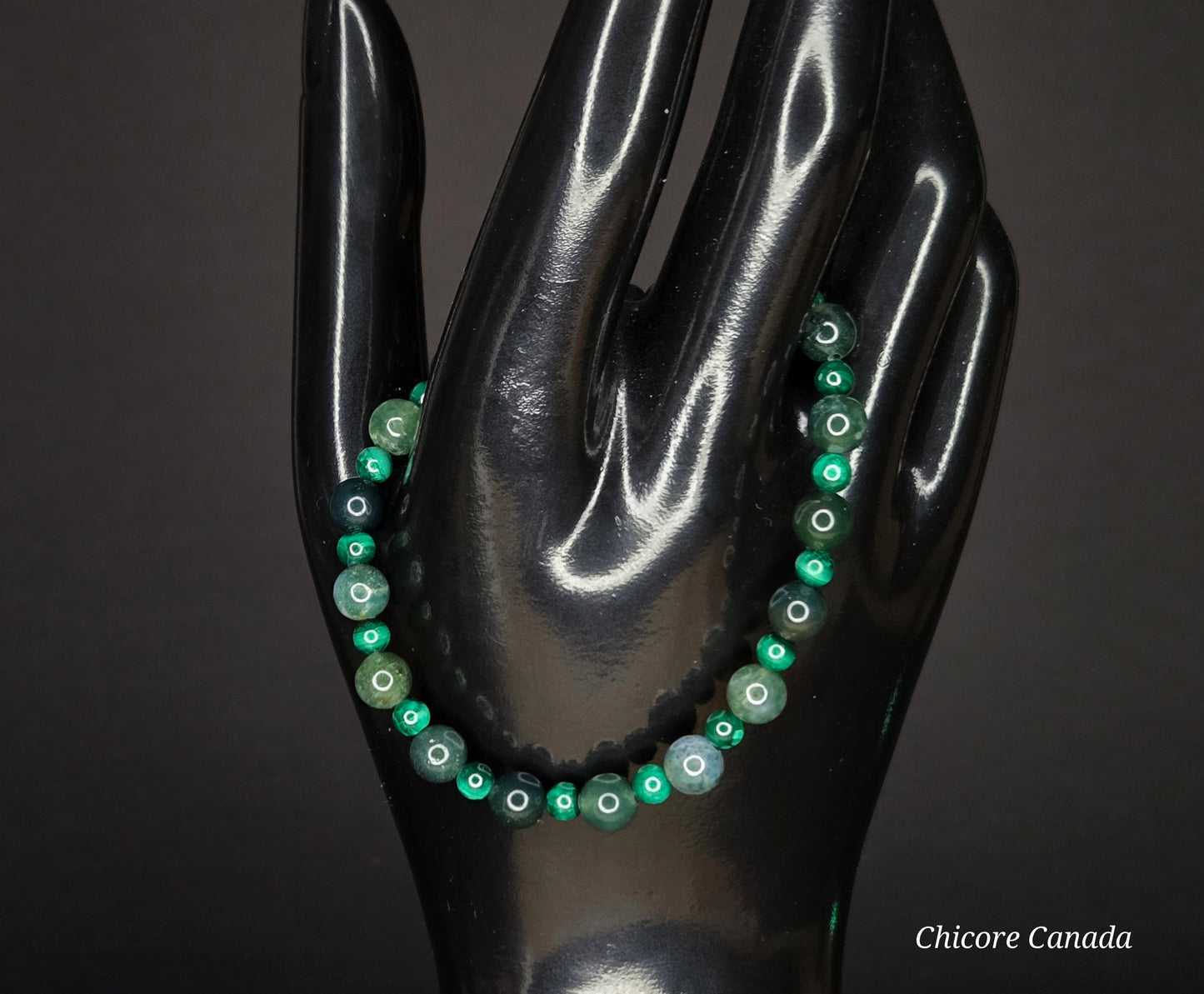 Forest Luxe – Handmade Moss Agate & Malachite Bracelet for Grounding and Sophisticated Renewal