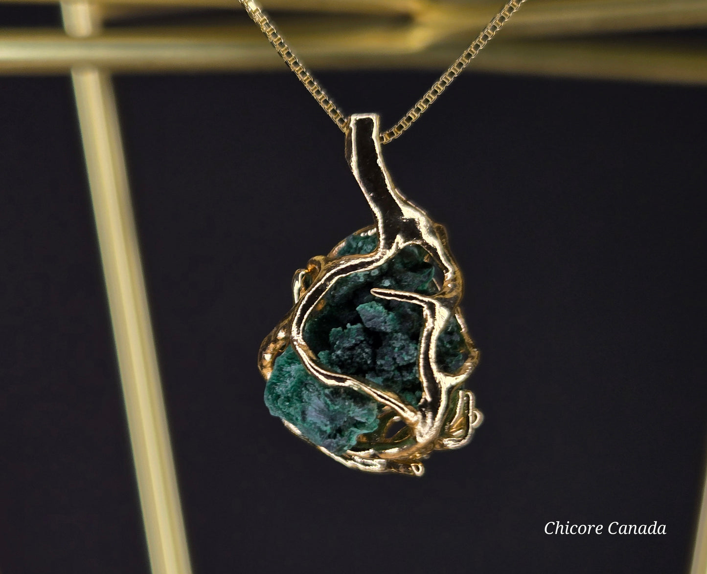 Artisan-Crafted Raw Malachite Pendant | 925 Sterling Silver Adjustable Necklace – A Symbol of Transformation & Elegance