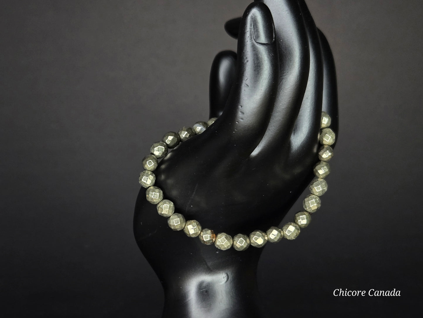 Chic Sophistication in Natural Stone - Faceted Pyrite Luxury Bracelet
