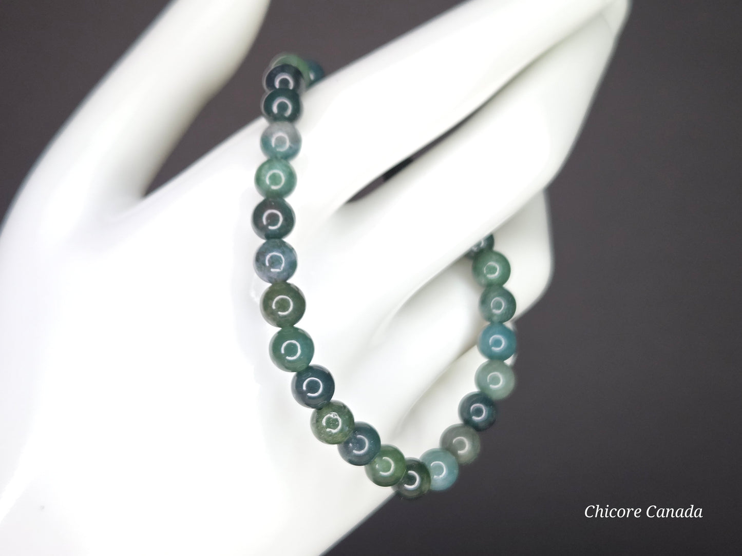 Enchanted Forest — Handmade Natural Moss Agate Bracelet of Tranquility and Growth
