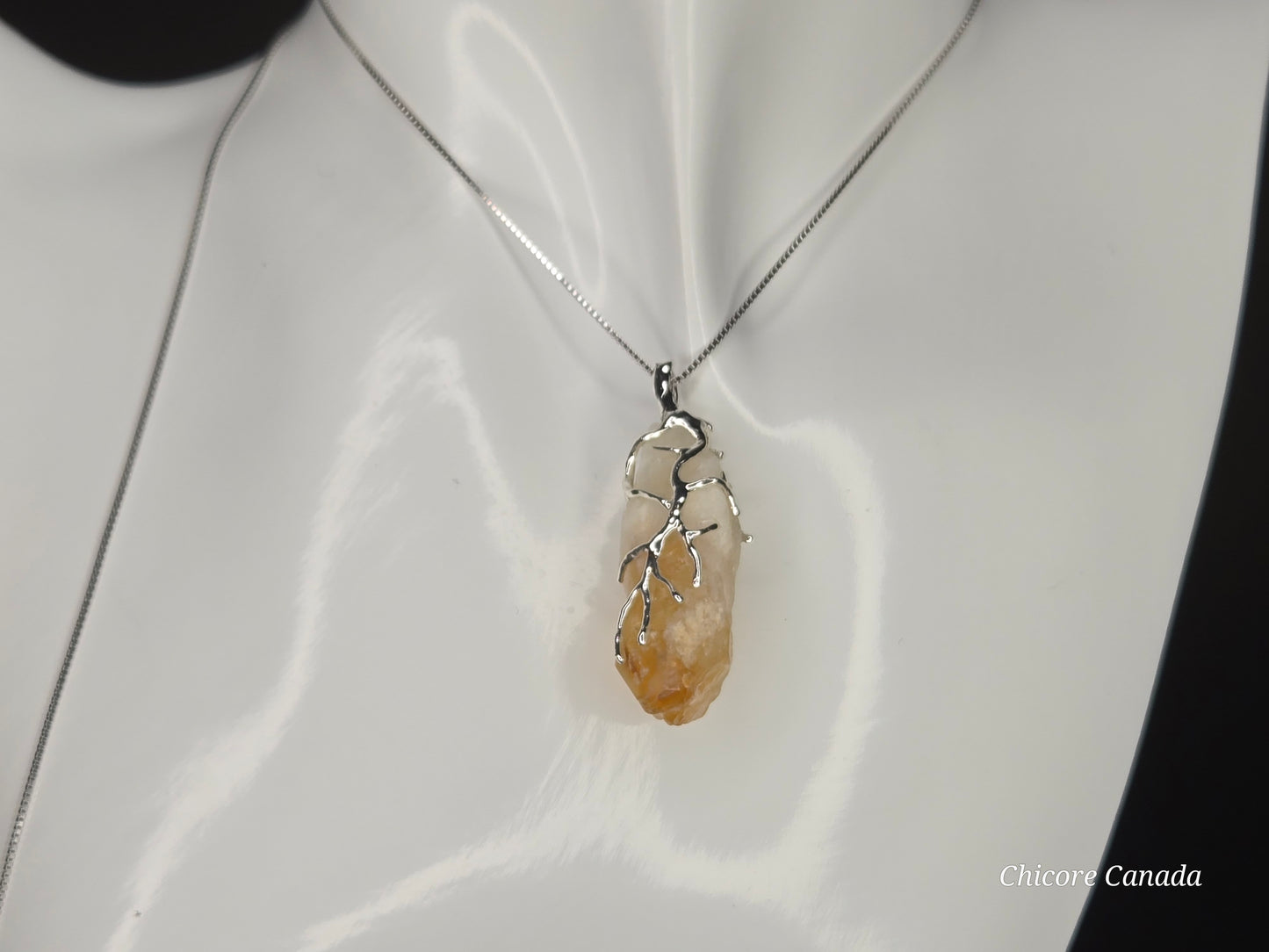 Brazilian Citrine Pendant – Sterling Elegance