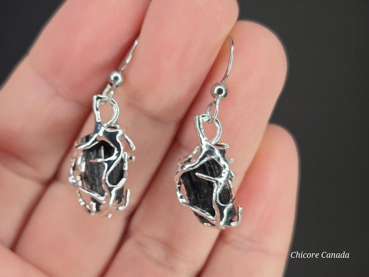 Timeless Protection: Drop Earrings Featuring Black Tourmaline
