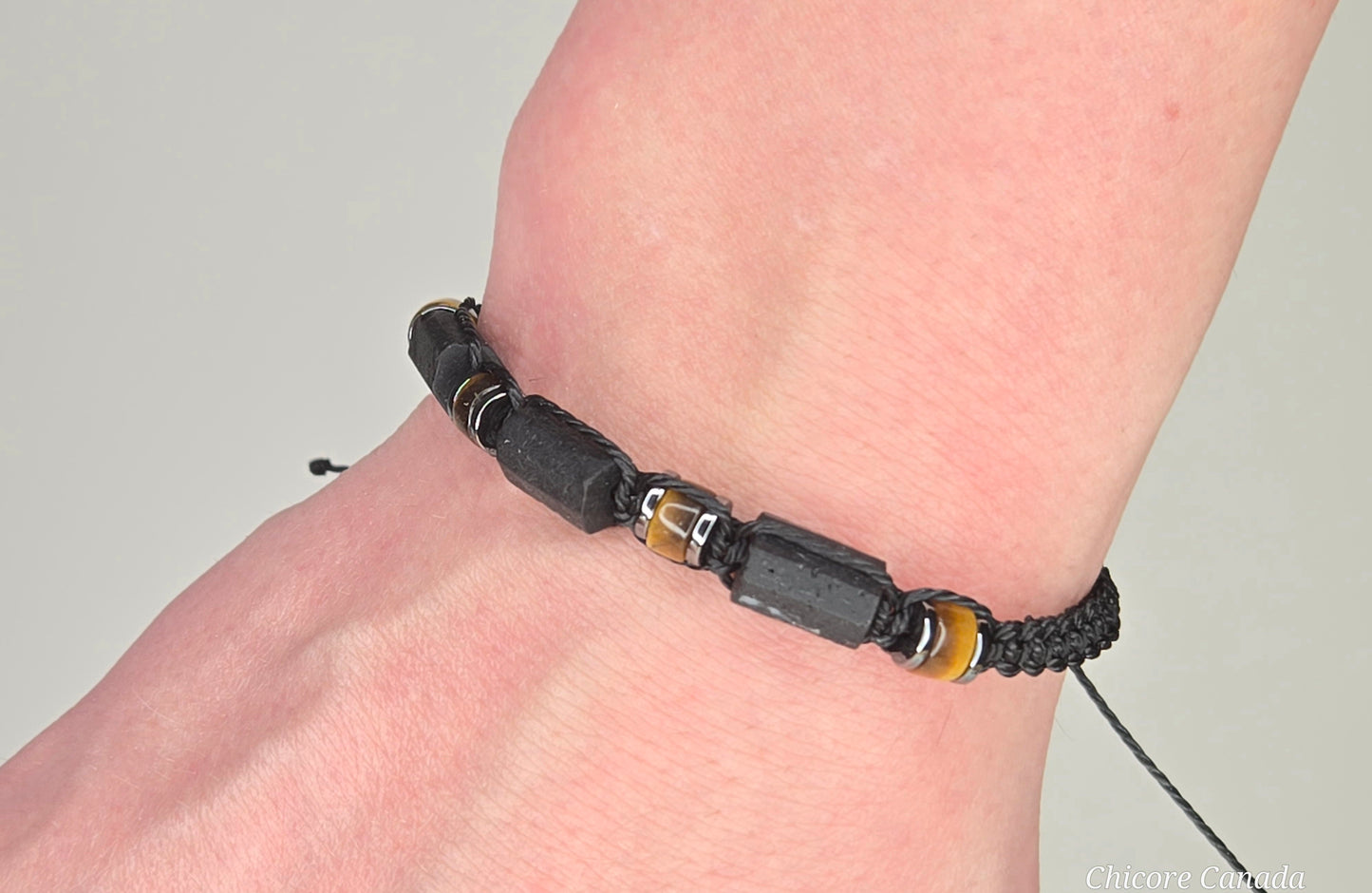Bold Protection & Grounded Power – Black Tourmaline & Tiger’s Eye Bracelet for Him