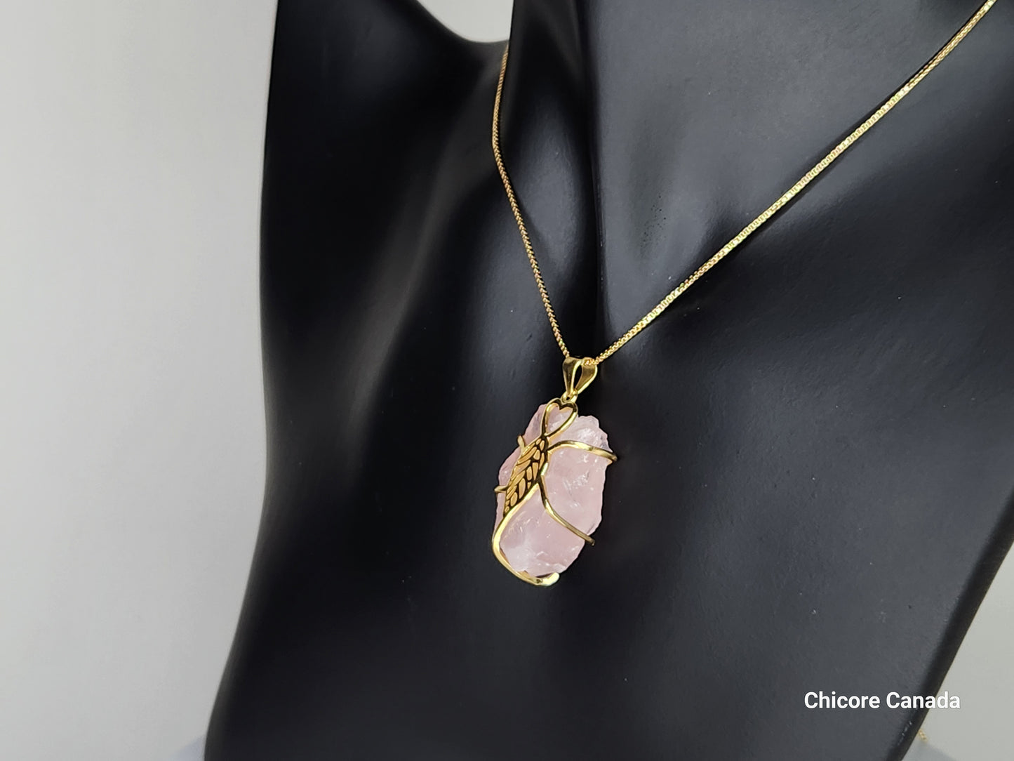 Pendentif en argent sterling 925 avec quartz rose Eternal Love – Un symbole romantique d'élégance intemporelle