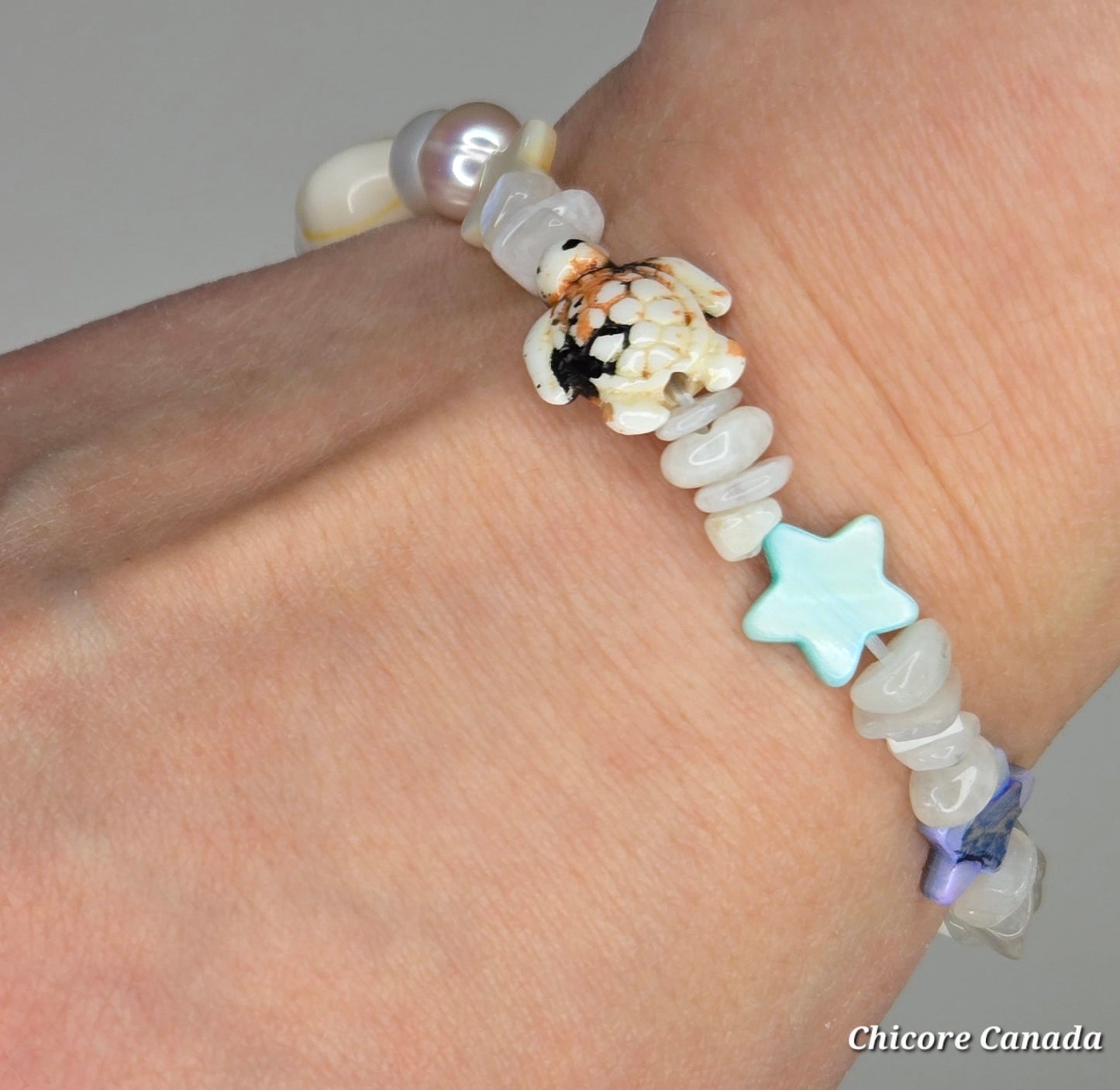 Boho Beach Charm Moonstone Bracelet – Customizable Summer Jewelry