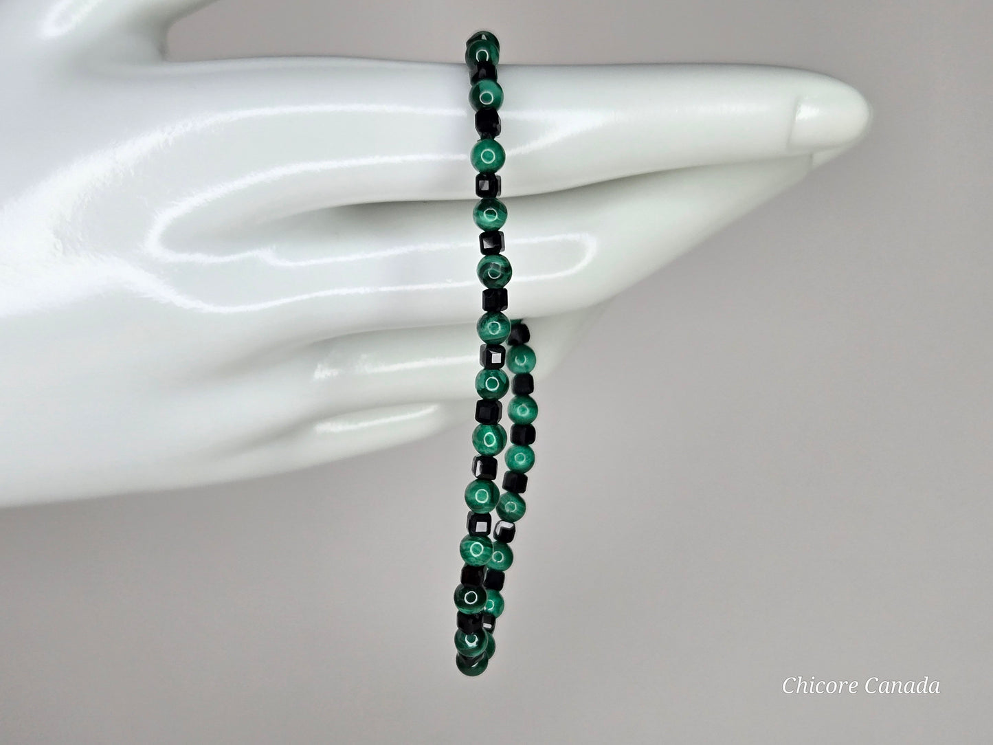 Malachite & Black Tourmaline Bracelet – Handcrafted Shield for the Soul