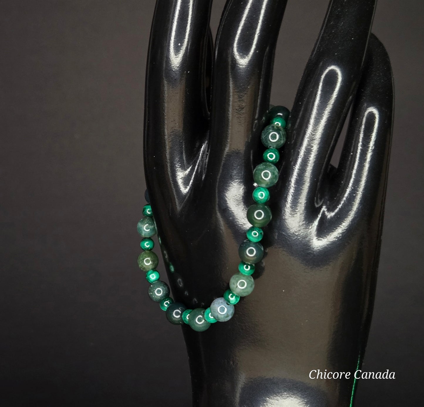 Forest Luxe – Handmade Moss Agate & Malachite Bracelet for Grounding and Sophisticated Renewal