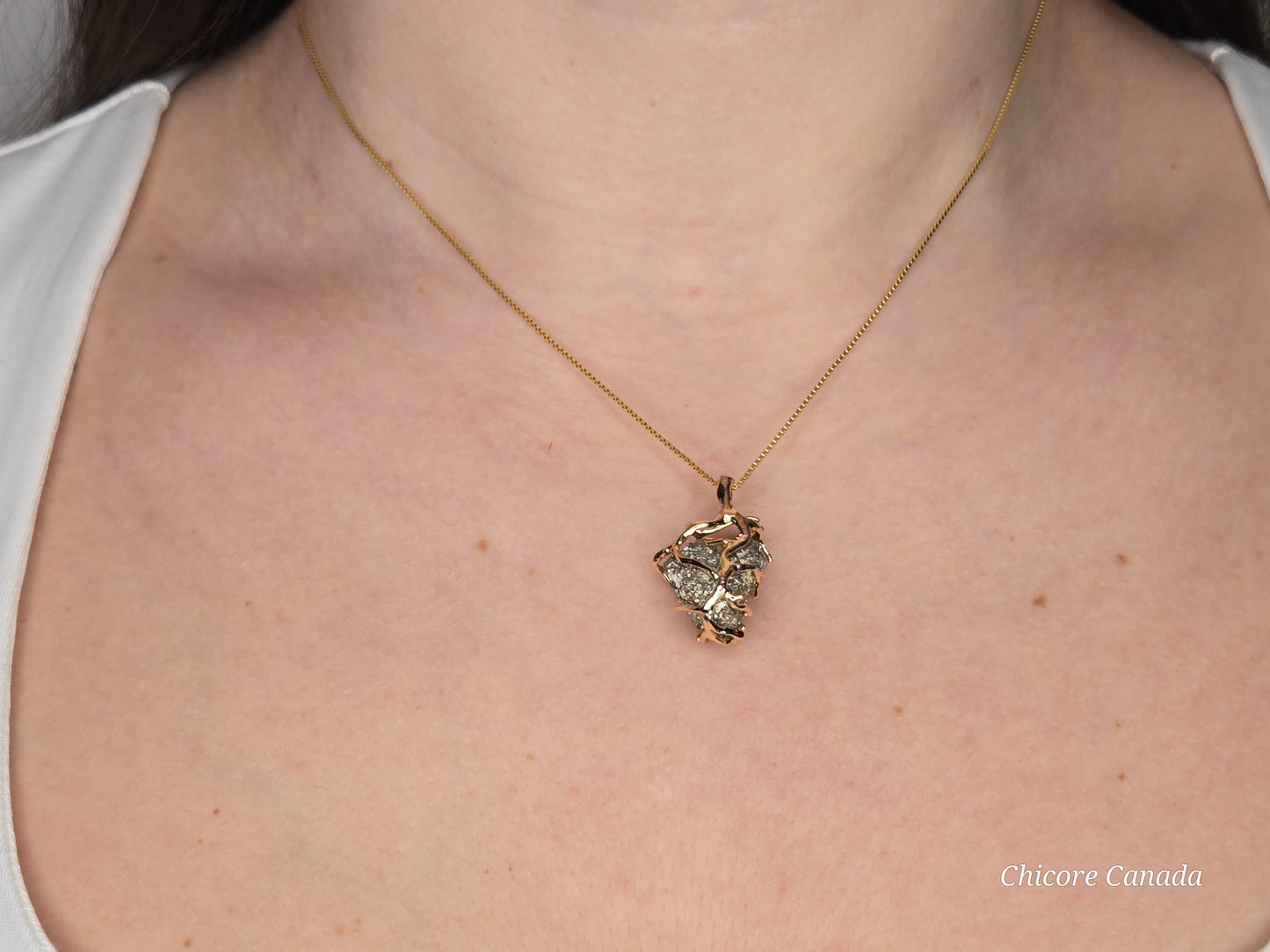 Abundance & Strength: Raw Pyrite and Sterling Silver Necklace