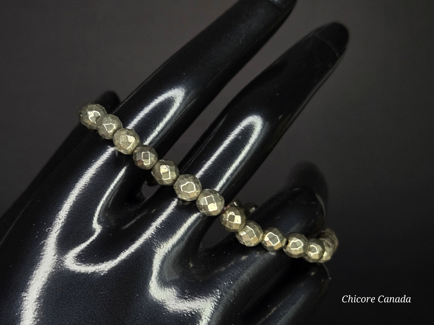 Chic Sophistication in Natural Stone - Faceted Pyrite Luxury Bracelet