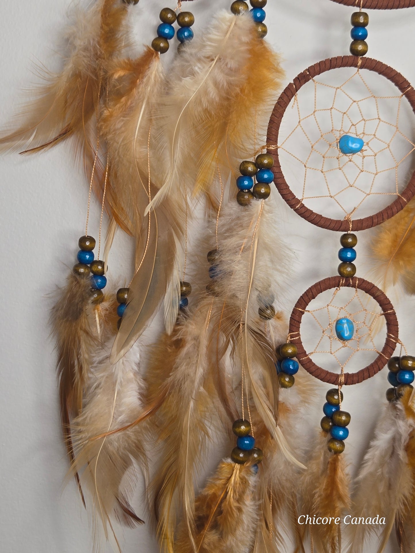 Boho Harmony - Handmade Dreamcatcher with Turquoise Accents & Citrine Tree of Life