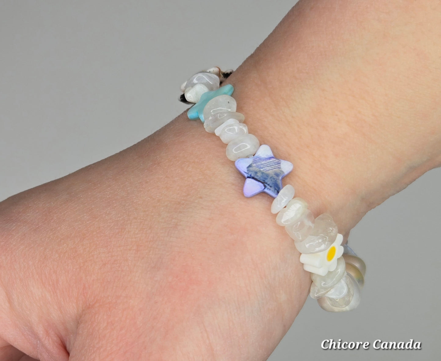 Boho Beach Charm Moonstone Bracelet – Customizable Summer Jewelry