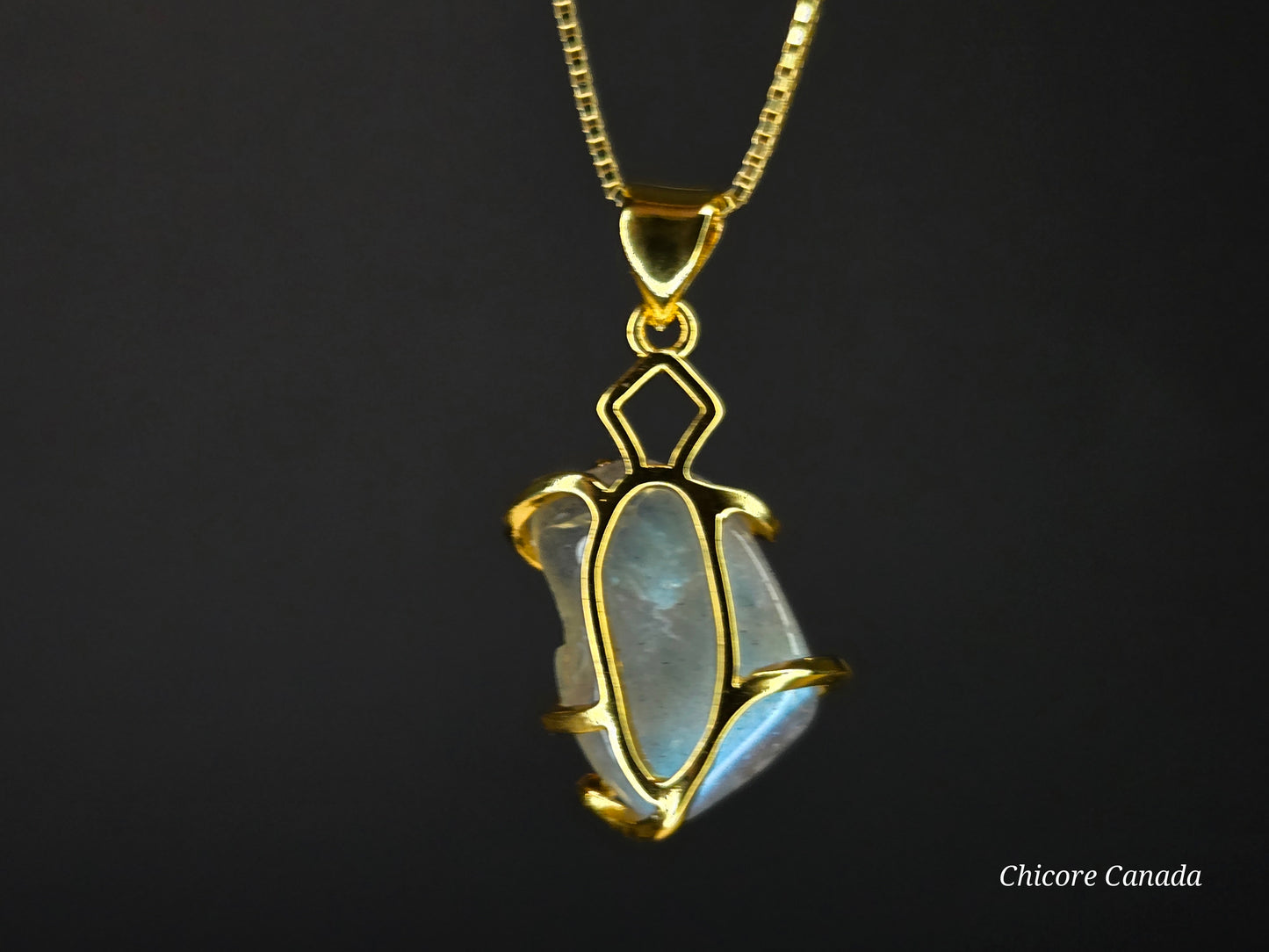 Elegant Handmade Delicate Moonstone Pendant with Adjustable Necklace