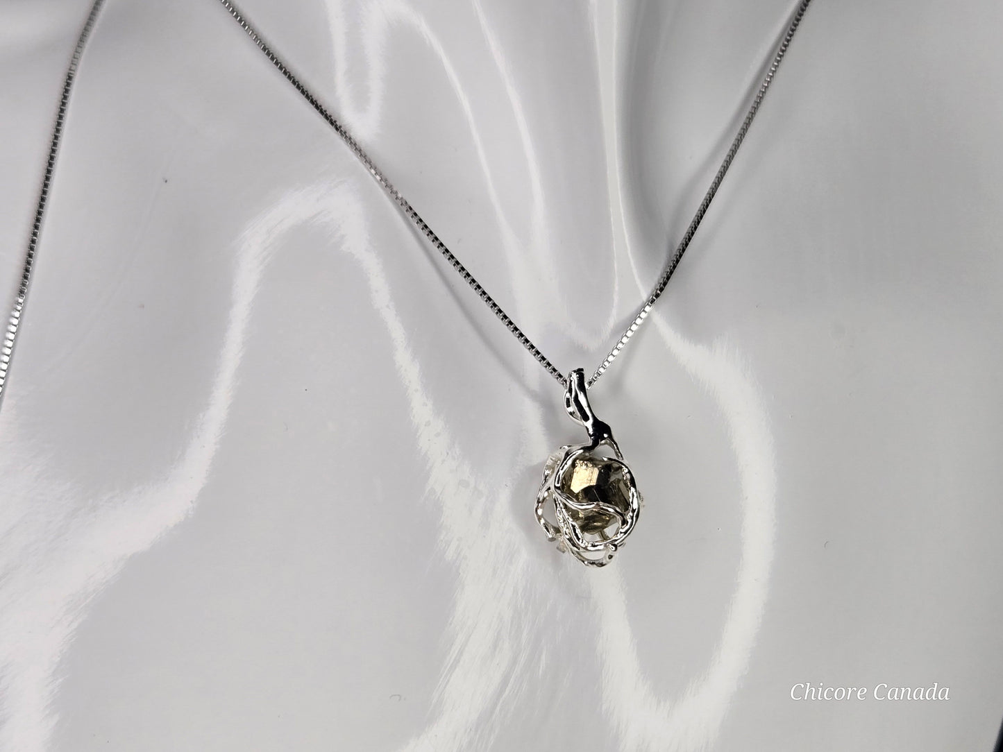 Abundance & Strength: Raw Pyrite and Sterling Silver Necklace