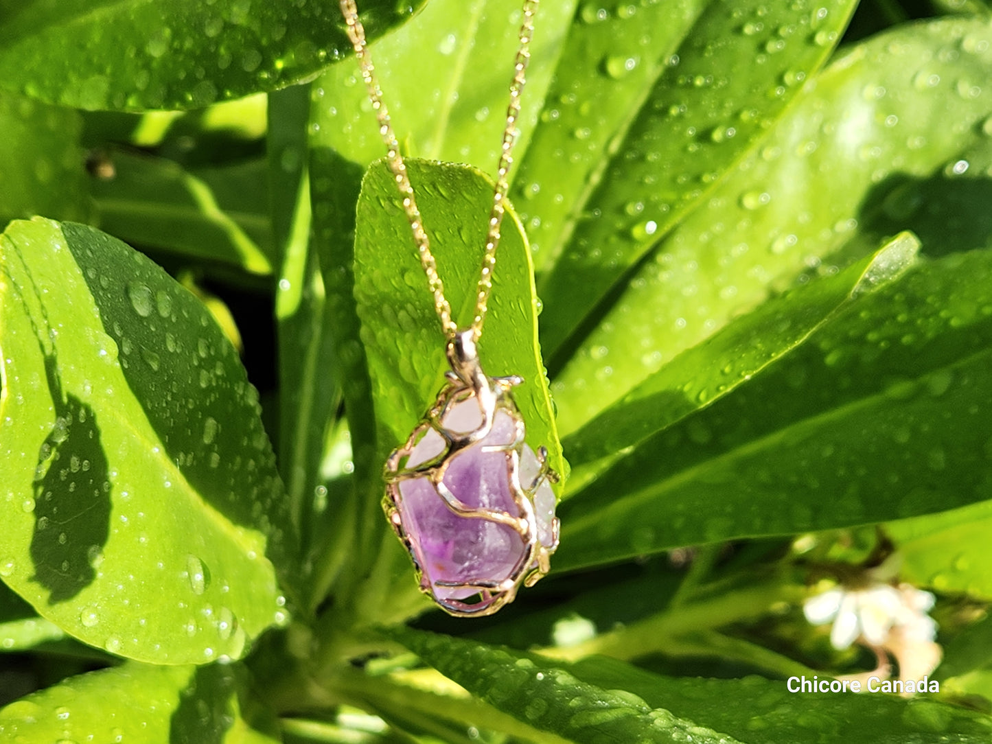 Collier avec pendentif en améthyste : beauté naturelle