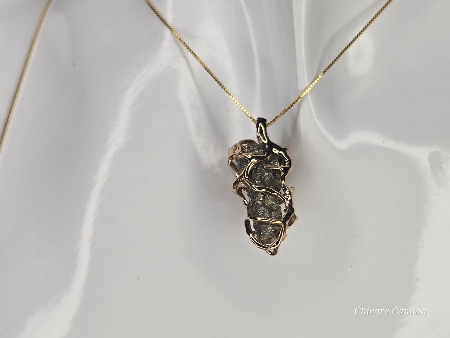 Golden Glow: Raw Pyrite Pendant with Elegant Sterling Silver Chain