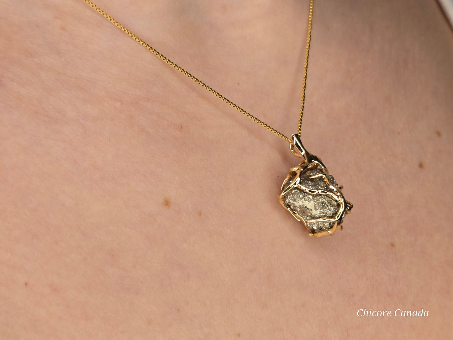 Abundance & Strength: Raw Pyrite and Sterling Silver Necklace