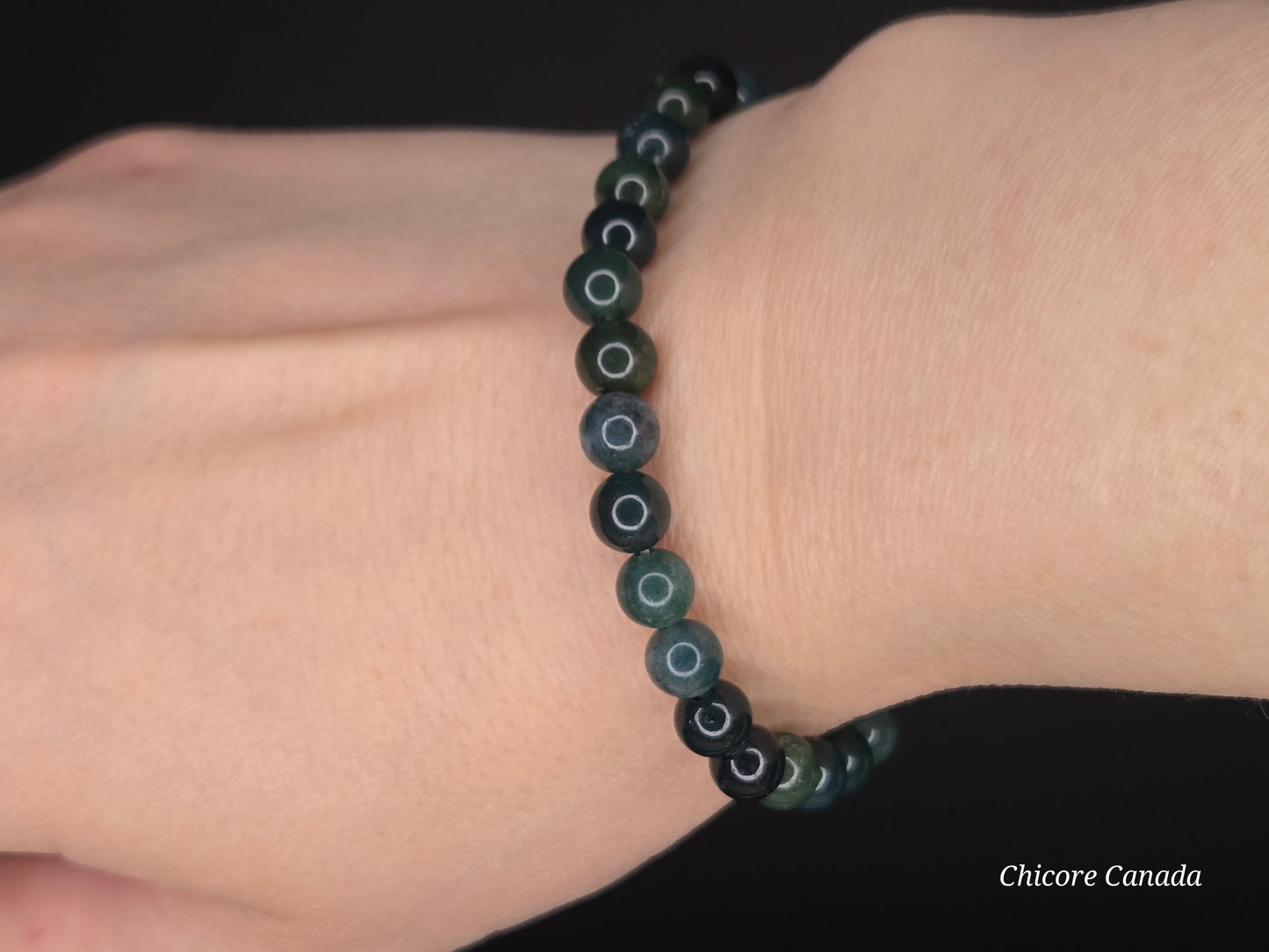 Enchanted Forest — Handmade Natural Moss Agate Bracelet of Tranquility and Growth
