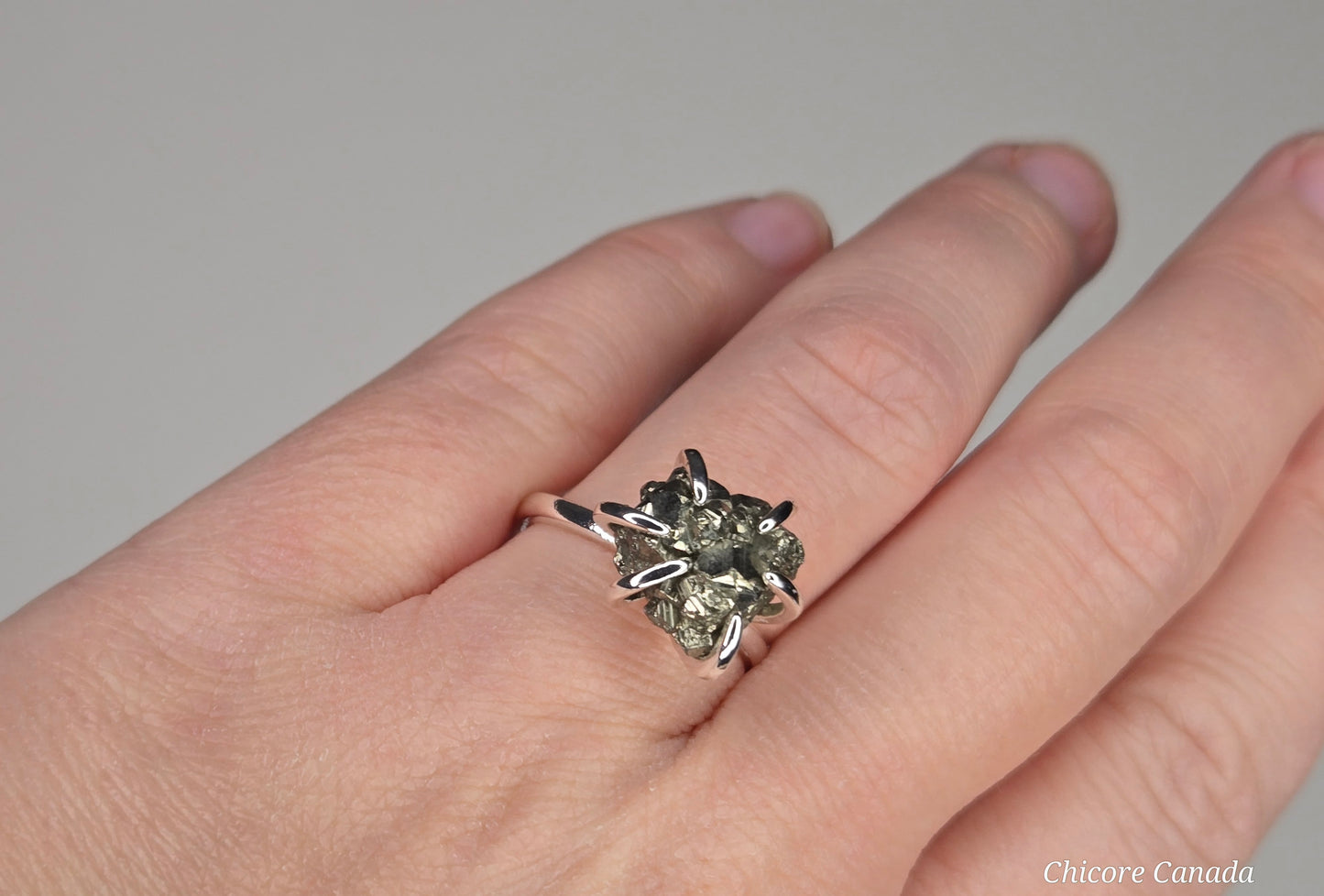 Adjustable Raw Pyrite Statement Ring – Bold Sophistication & Strength