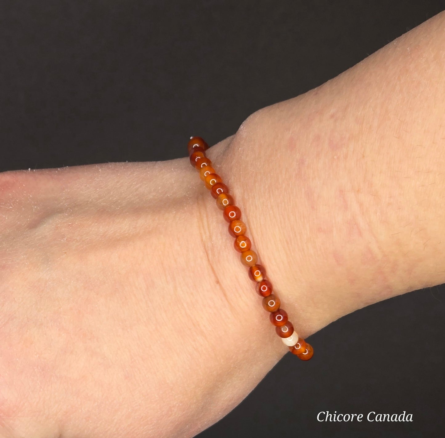 Dainty Carnelian Beaded Bracelet – A Bold Spark of Confidence and Creativity