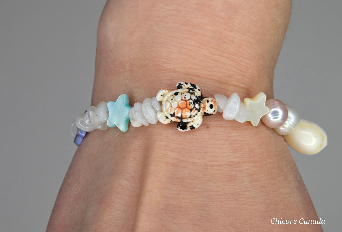 Boho Beach Charm Moonstone Bracelet – Customizable Summer Jewelry