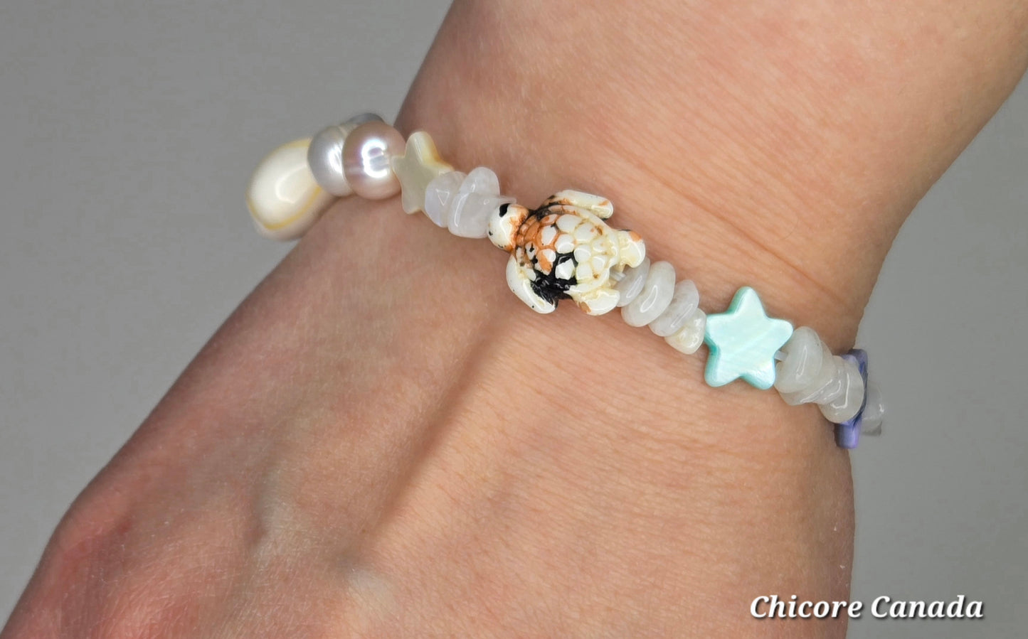 Boho Beach Charm Moonstone Bracelet – Customizable Summer Jewelry