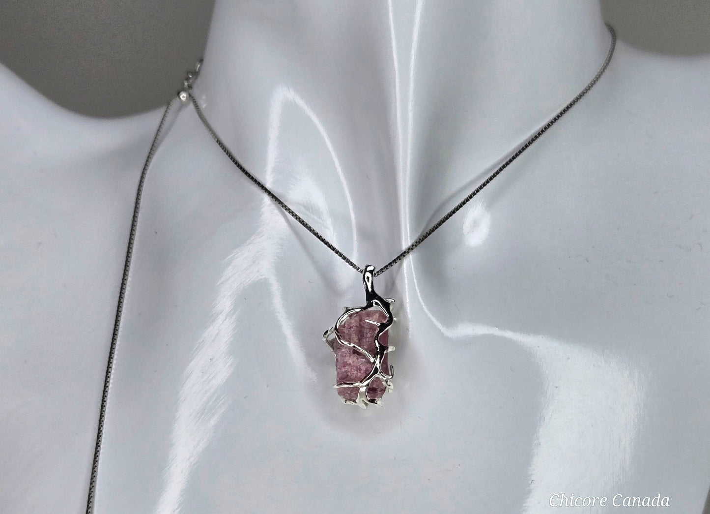 Delicate Raw Pink Tourmaline Necklace – Adjustable Handmade Crystal Pendant