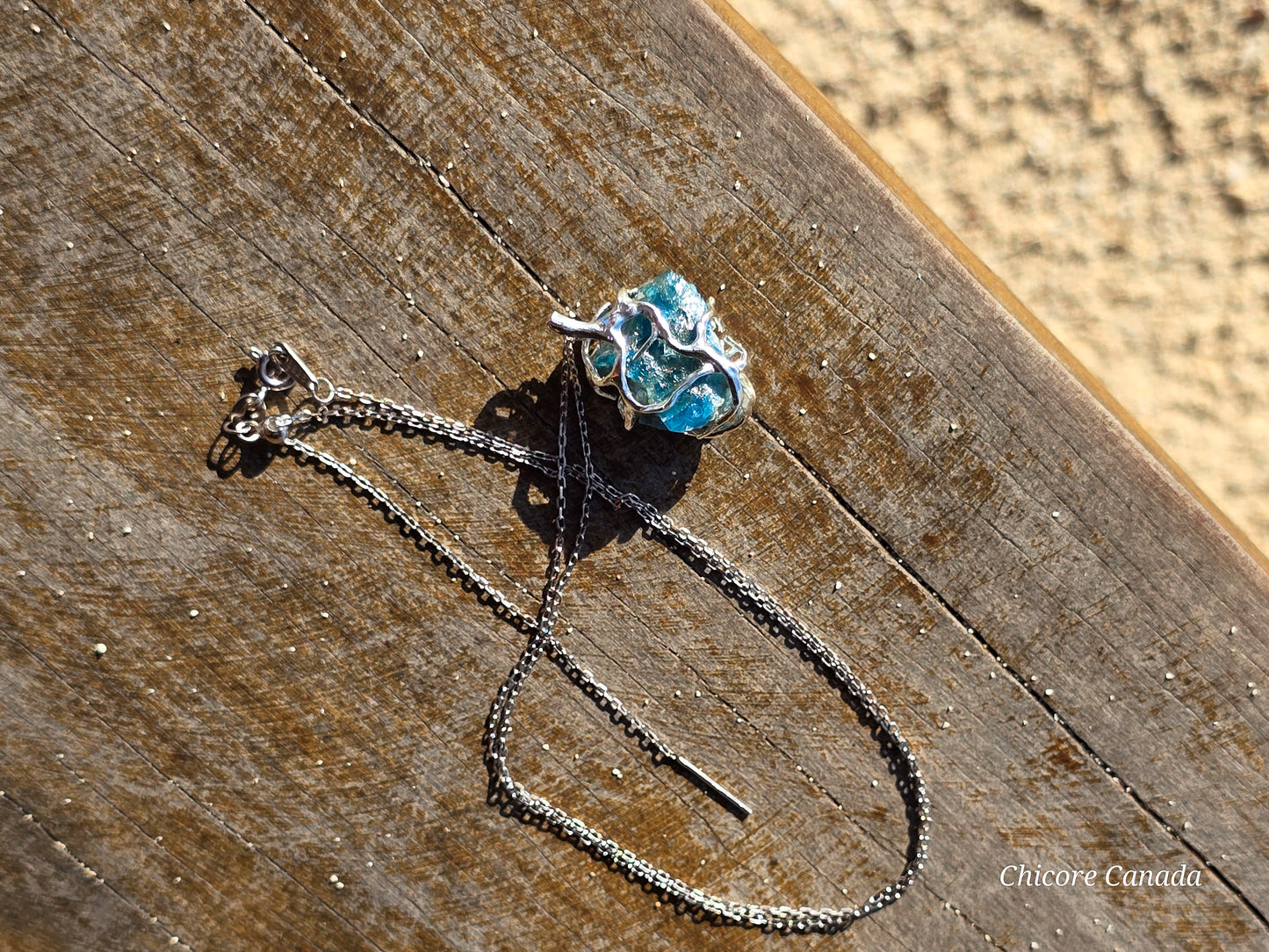 Blue Apatite Pendant with Adjustable Necklace: Personal Growth and Self-Expression