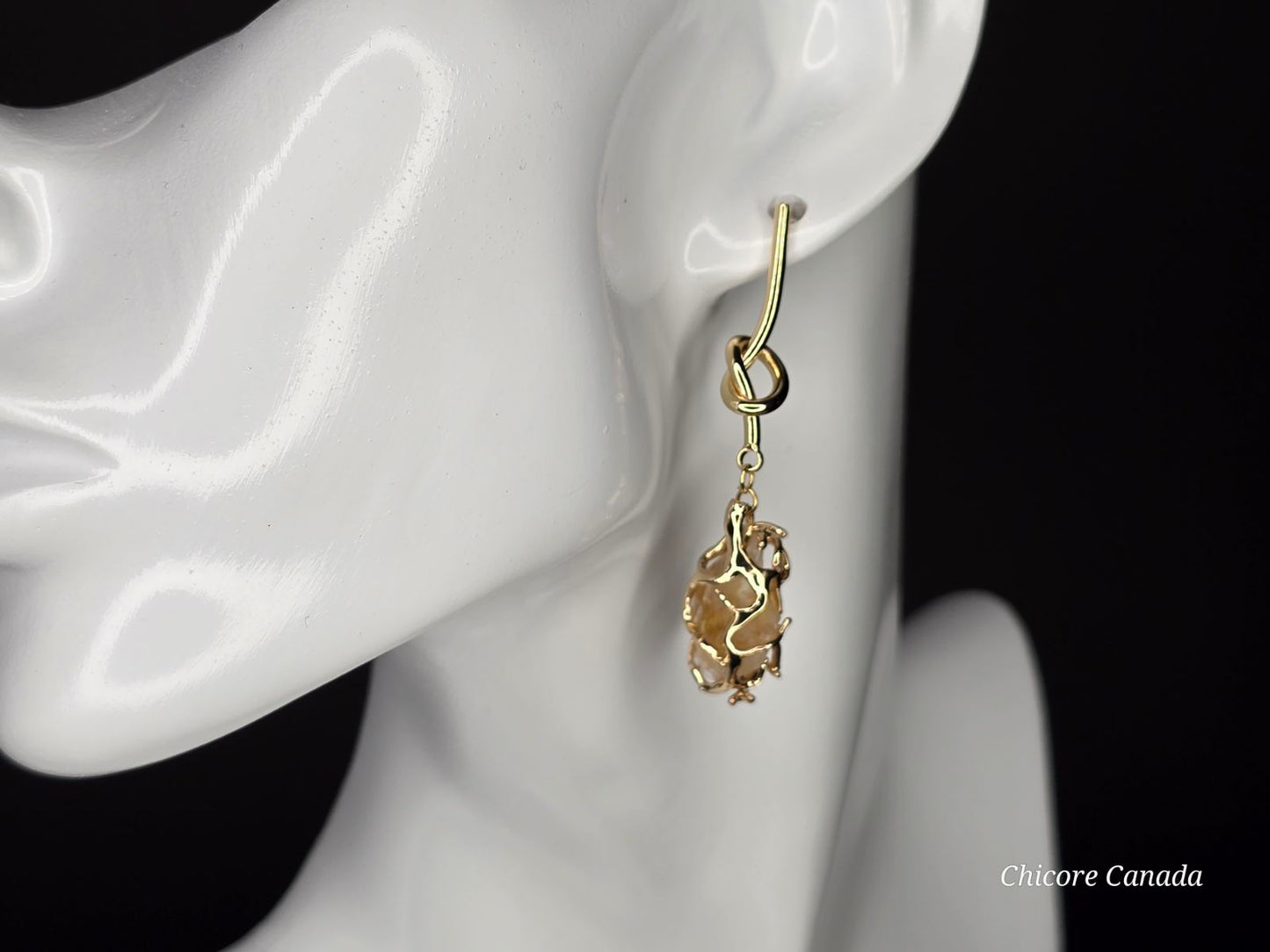 Elegant Sunshine: Handmade Natural Citrine Earrings