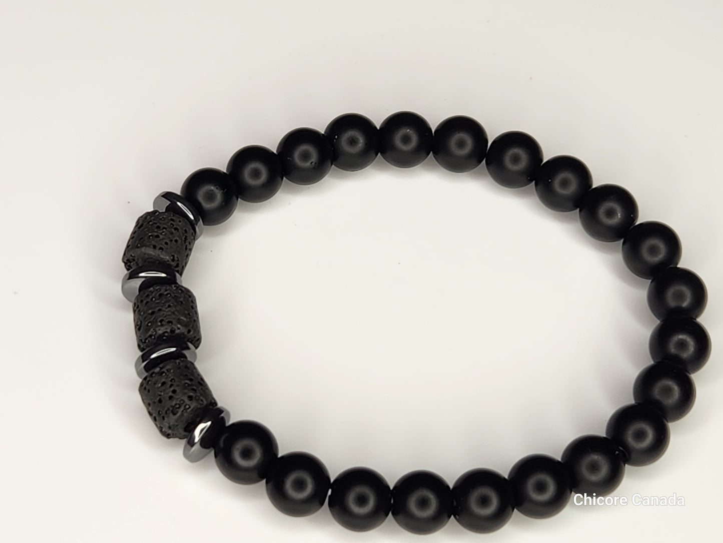 Bracelet Onyx Noir pour Lui | Accessoire Homme Raffiné et Intemporel