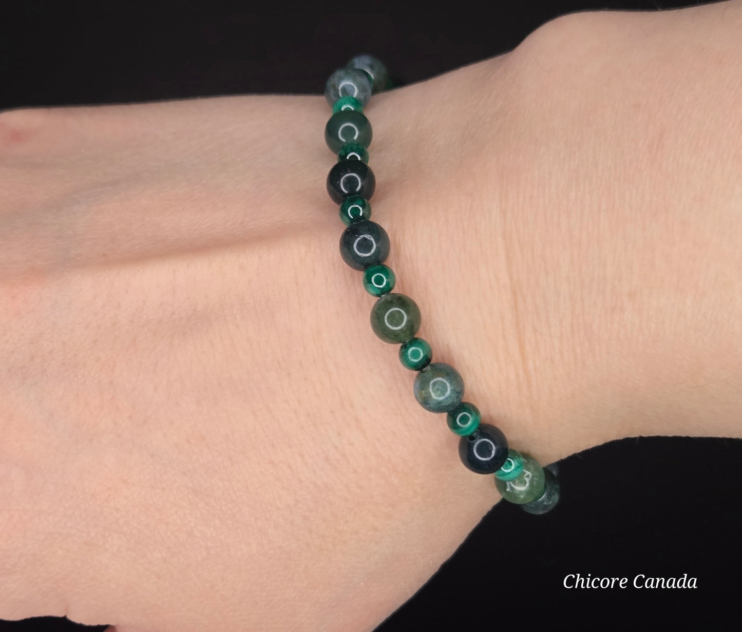 Forest Luxe – Handmade Moss Agate & Malachite Bracelet for Grounding and Sophisticated Renewal