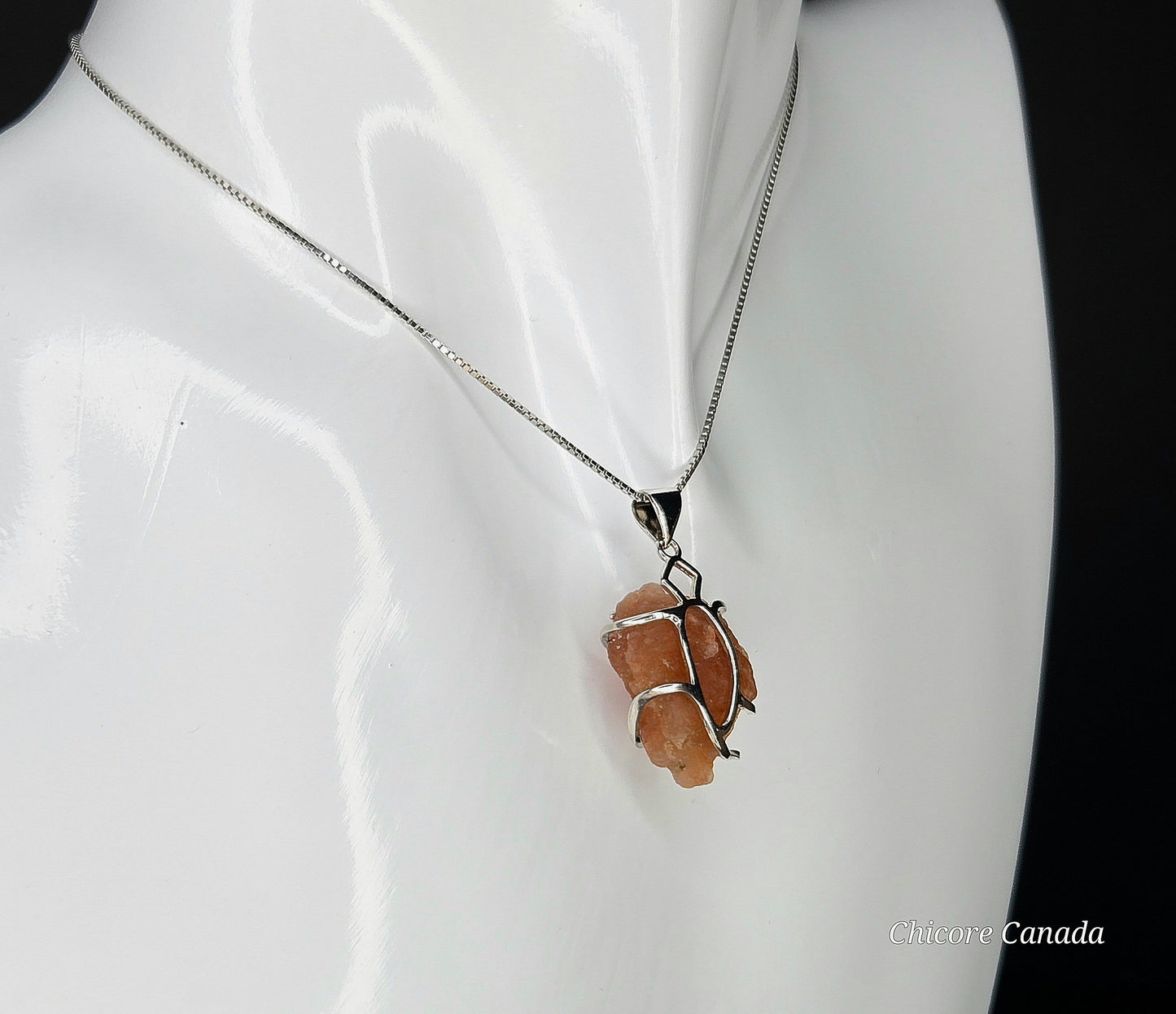 Raw Sunstone Handmade Pendant with Adjustable Necklace – Sophisticated and Timeless Design