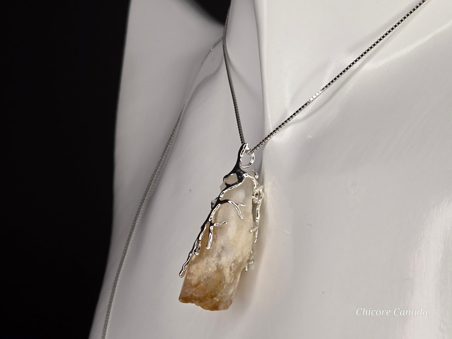 Brazilian Citrine Pendant – Sterling Elegance